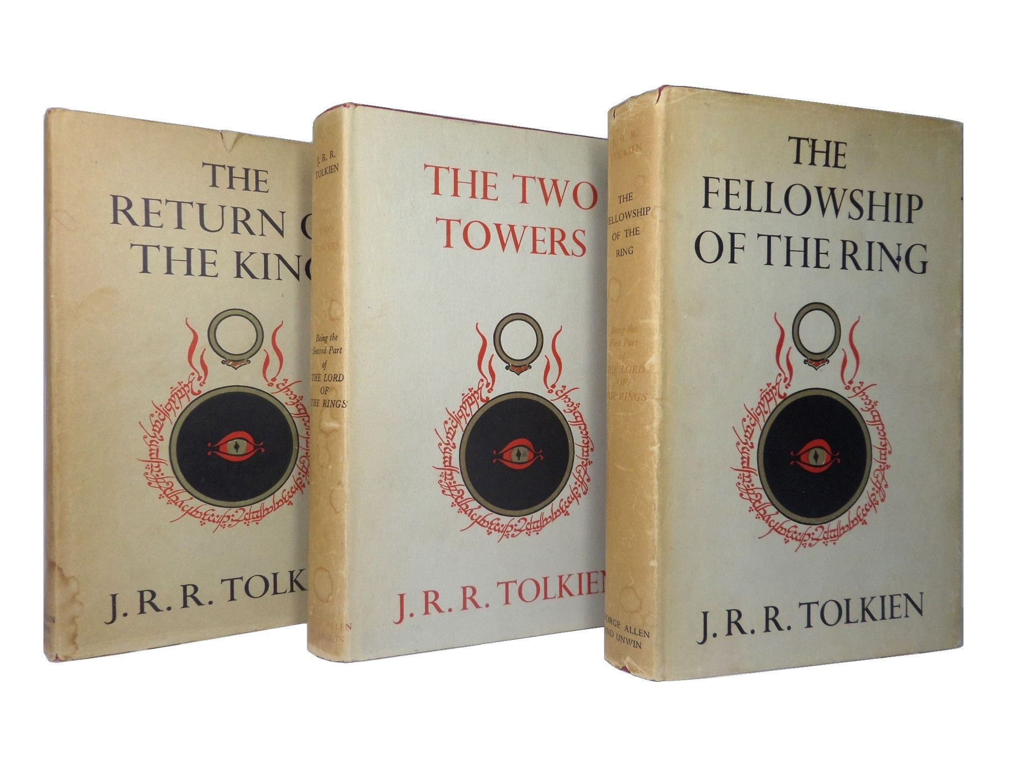 THE LORD OF THE RINGS BY J.R.R. TOLKIEN 1965-1966 FIRST EDITION SET, 15TH, 11TH, 11TH IMPRESSIONS