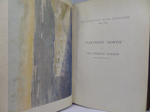 FARTHEST NORTH BY FRIDTJOF NANSEN 1898 LEATHER BOUND IN TWO VOLUMES