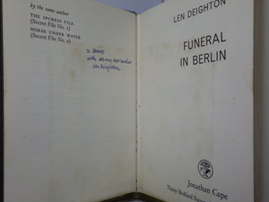 FUNERAL IN BERLIN BY LEN DEIGHTON 1964 SIGNED & INSCRIBED FIRST EDITION