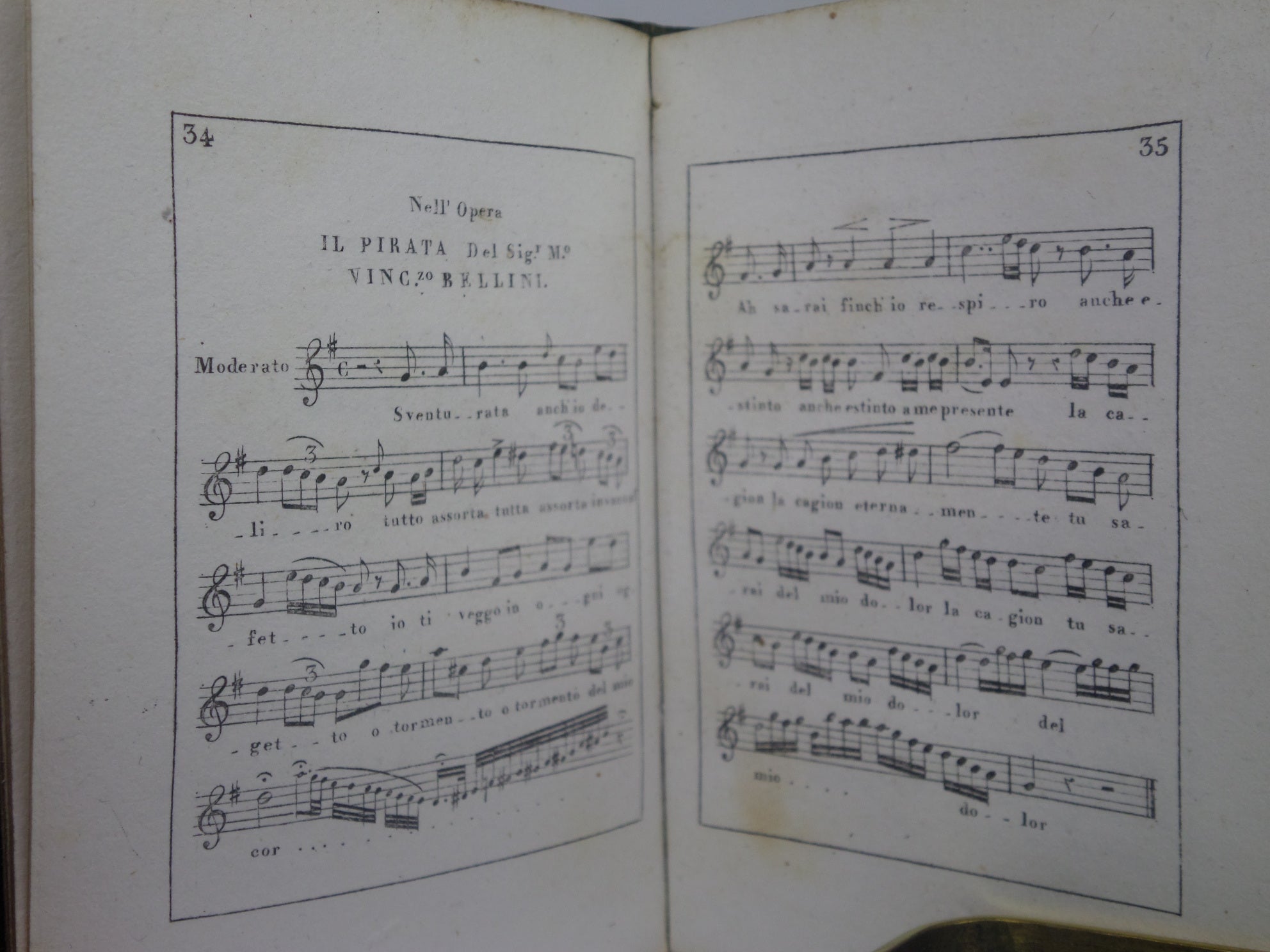 MINIATURE ITALIAN MUSICAL ALMANACK FOR THE YEAR 1831 LEATHER BINDING & SLIPCASE