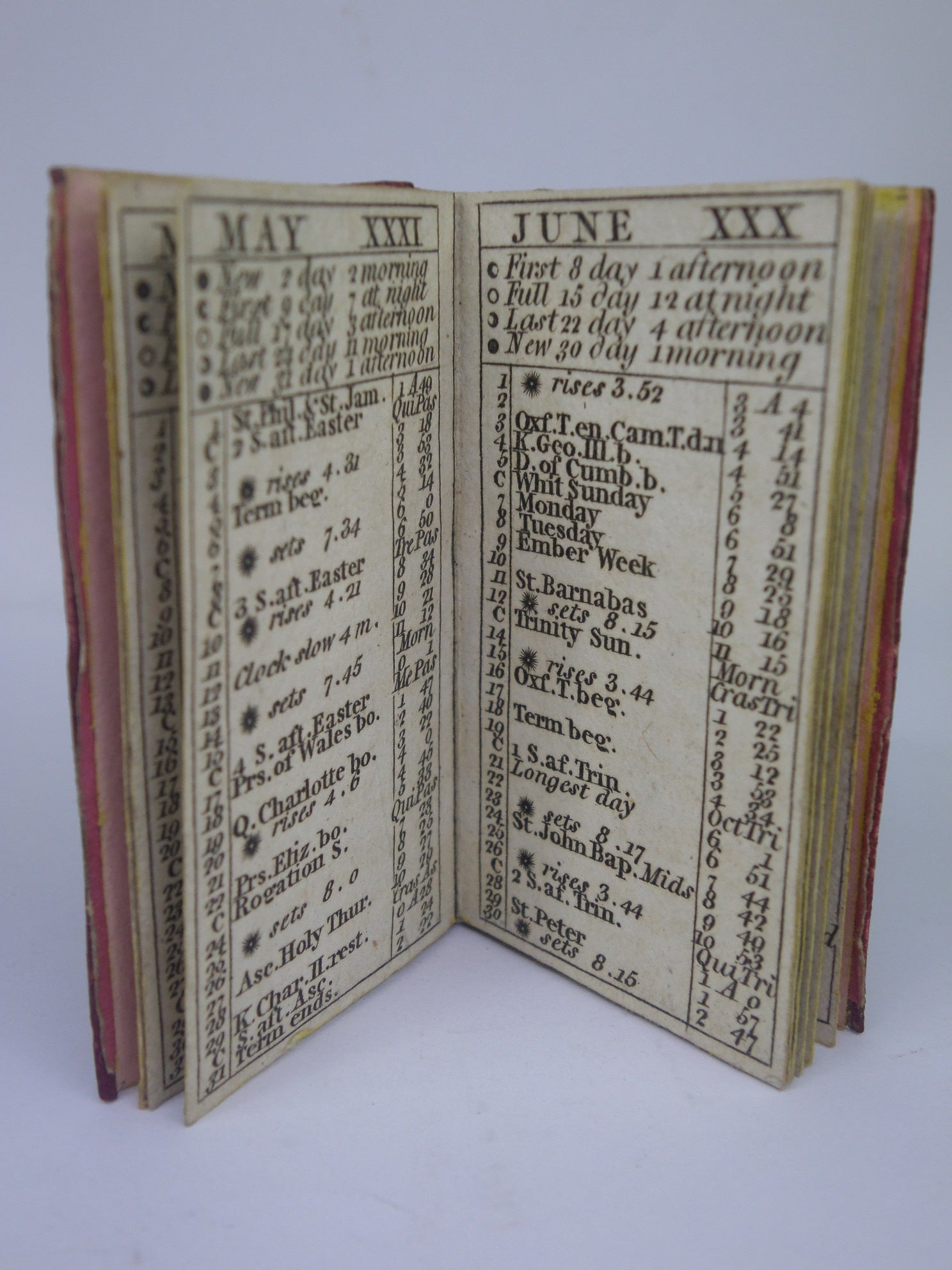LONDON ALMANACK FOR THE YEAR 1802 - FINE MINIATURE LEATHER BINDING WITH SLIPCASE