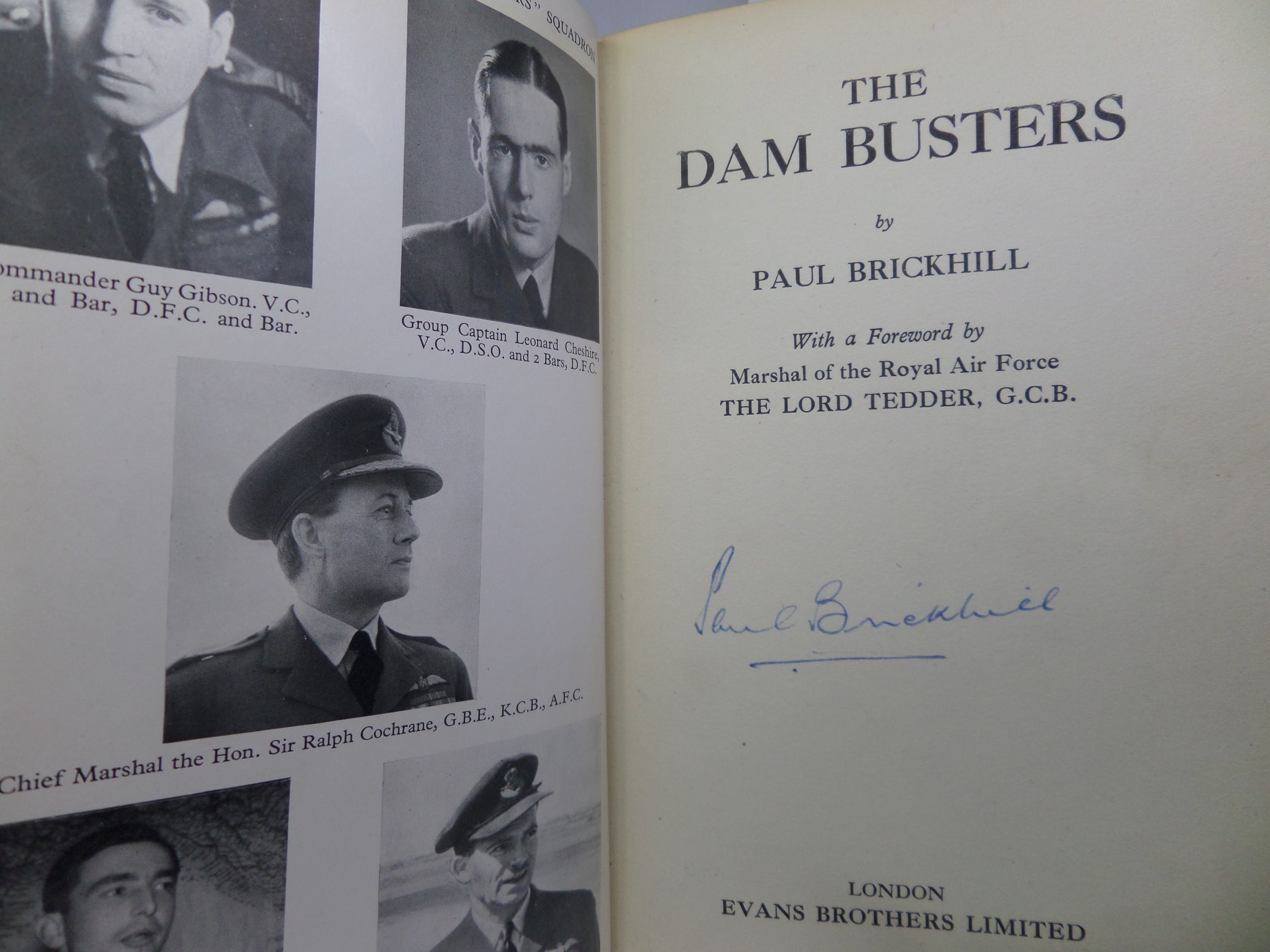 THE DAM BUSTERS BY PAUL BRICKHILL 1951 SIGNED FIRST EDITION