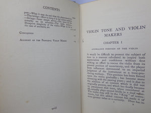 VIOLIN TONE AND VIOLIN MAKERS BY HIDALGO MOYA & TOWRY PIPER 1916 SIGNED FIRST EDITION