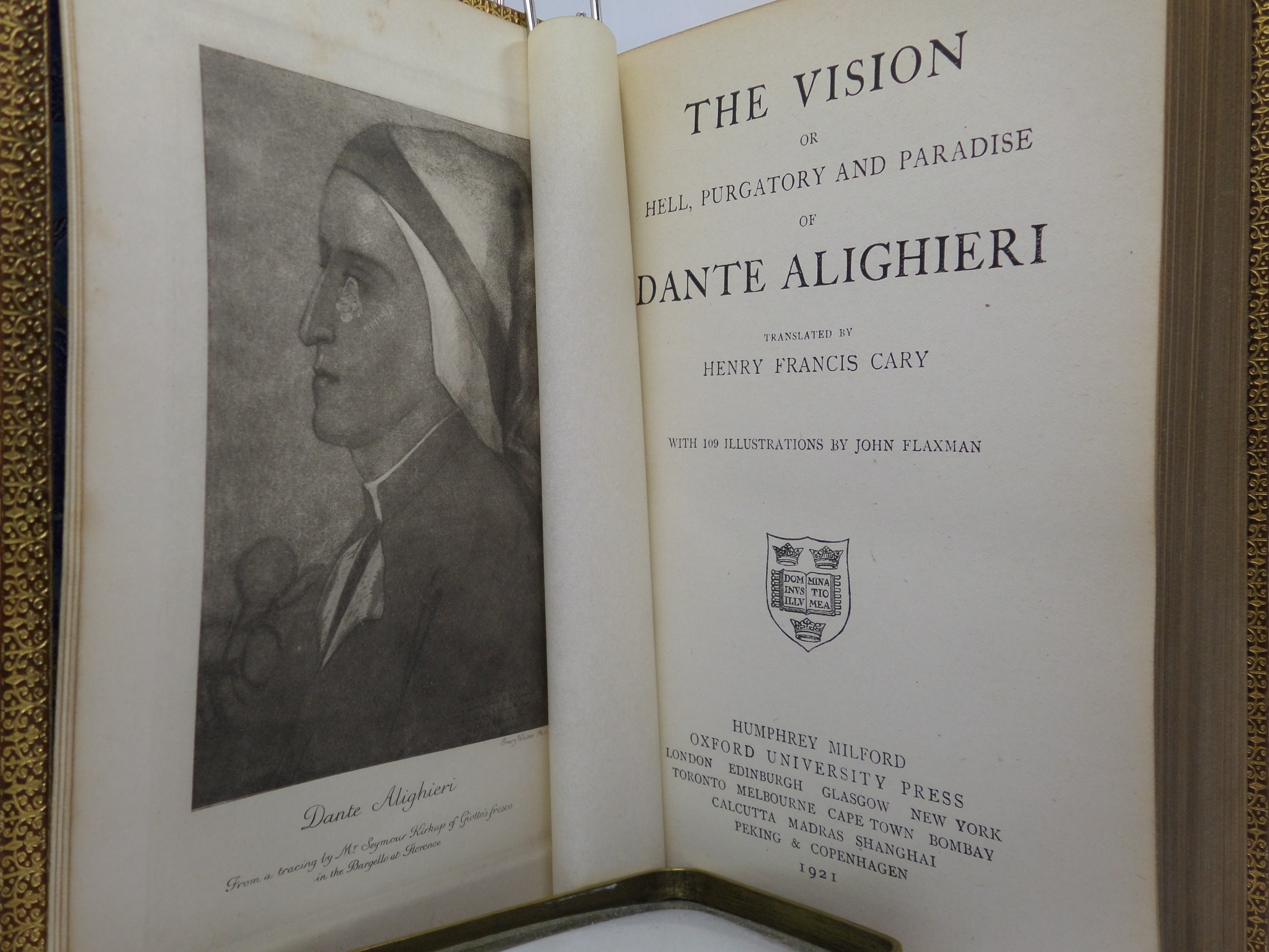 THE VISION; OR, HELL, PURGATORY, AND PARADISE OF DANTE ALIGHIERI 1921 FINE RIVIERE BINDING