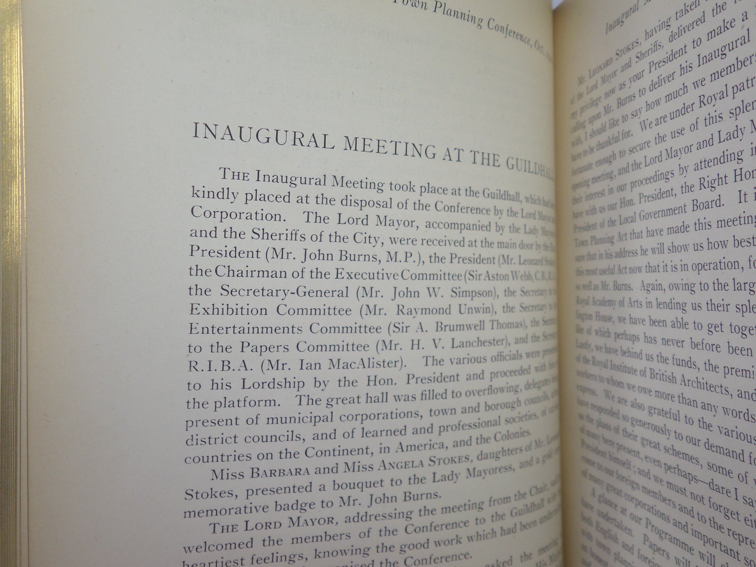 TOWN PLANNING CONFERENCE LONDON 10-15 OCT 1910 TRANSACTIONS RIVIERE FINE BINDING