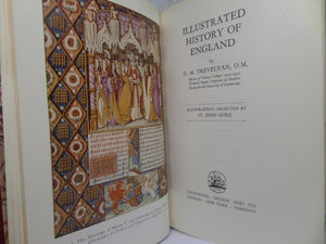 ILLUSTRATED HISTORY OF ENGLAND BY G.M. TREVELYAN 1956 LEATHER BINDING BY HARRODS