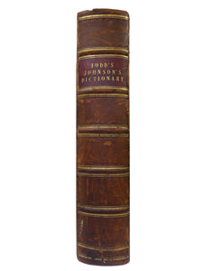 A DICTIONARY OF THE ENGLISH LANGUAGE BY SAMUEL JOHNSON 1843 LEATHER-BOUND