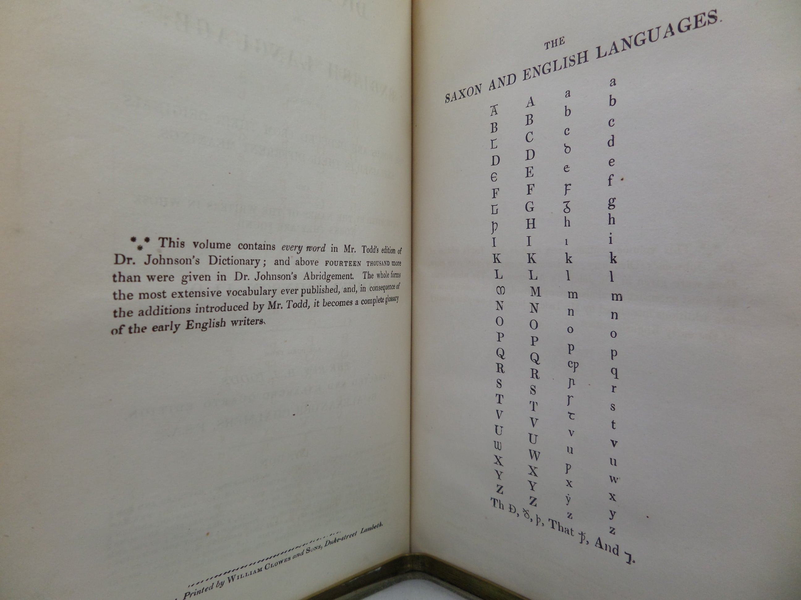 A DICTIONARY OF THE ENGLISH LANGUAGE BY SAMUEL JOHNSON 1843 LEATHER-BOUND