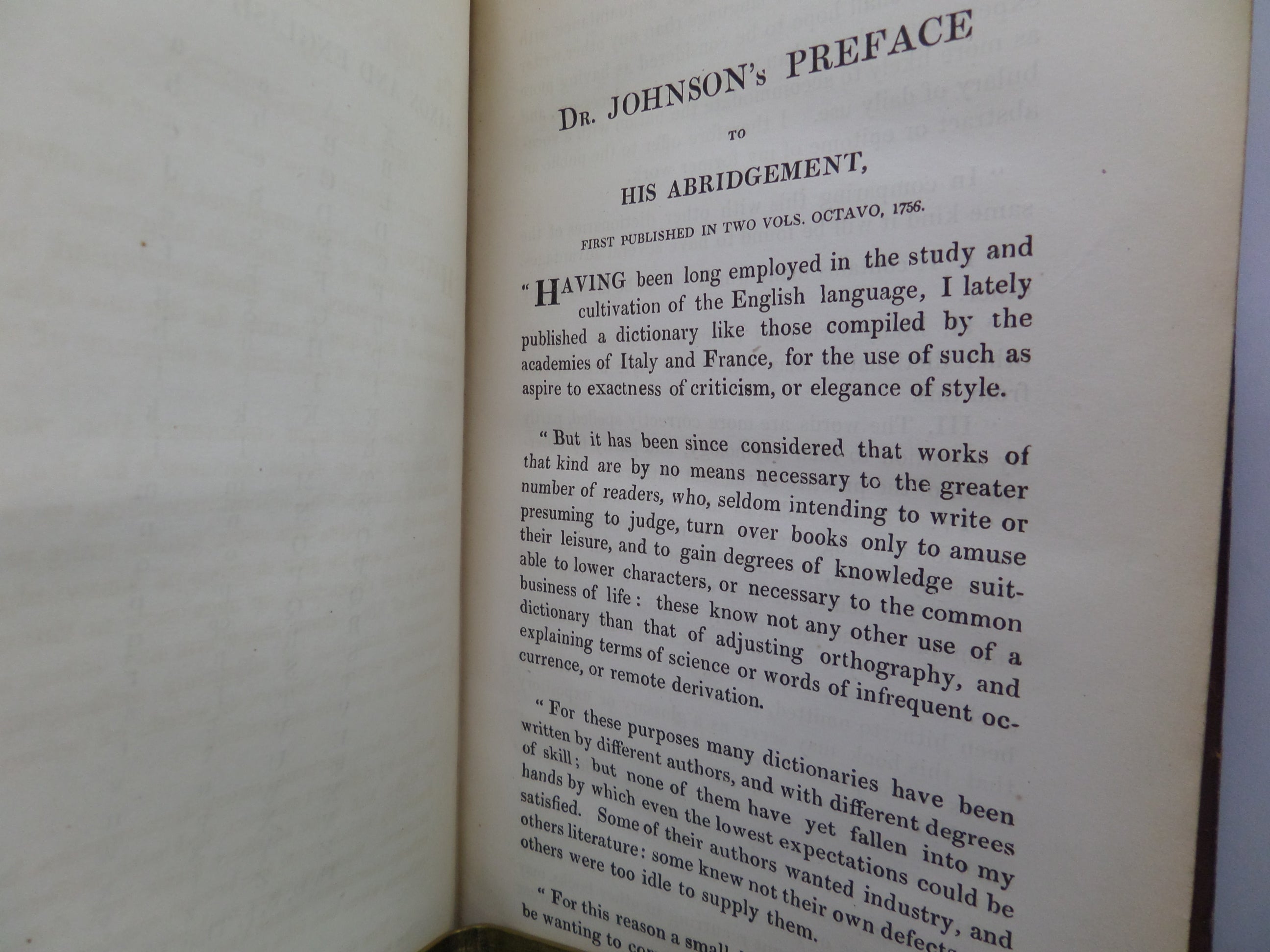 A DICTIONARY OF THE ENGLISH LANGUAGE BY SAMUEL JOHNSON 1843 LEATHER-BOUND