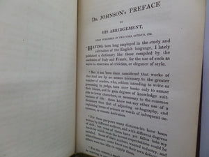 A DICTIONARY OF THE ENGLISH LANGUAGE BY SAMUEL JOHNSON 1843 LEATHER-BOUND