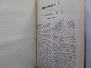 A DICTIONARY OF THE ENGLISH LANGUAGE BY SAMUEL JOHNSON 1843 LEATHER-BOUND