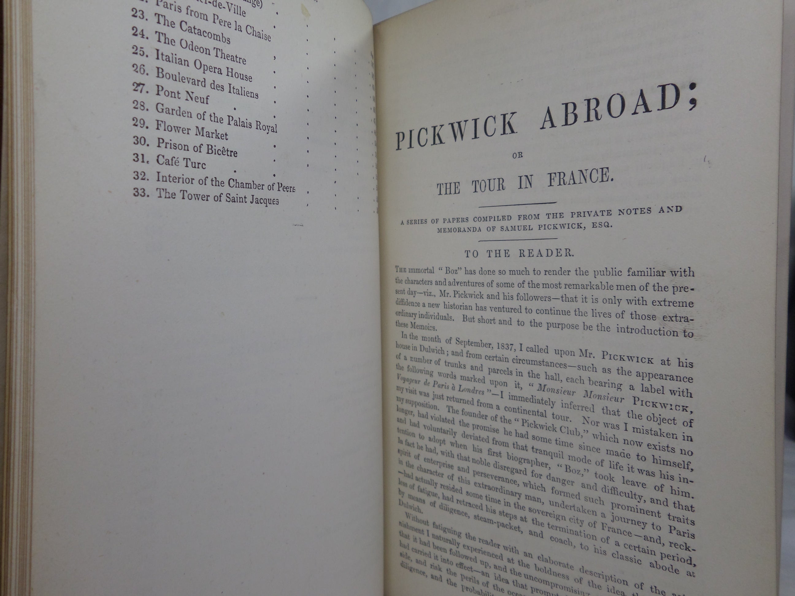 PICKWICK ABROAD OR THE TOUR IN FRANCE BY GEORGE REYNOLDS 1864 FINE BINDING