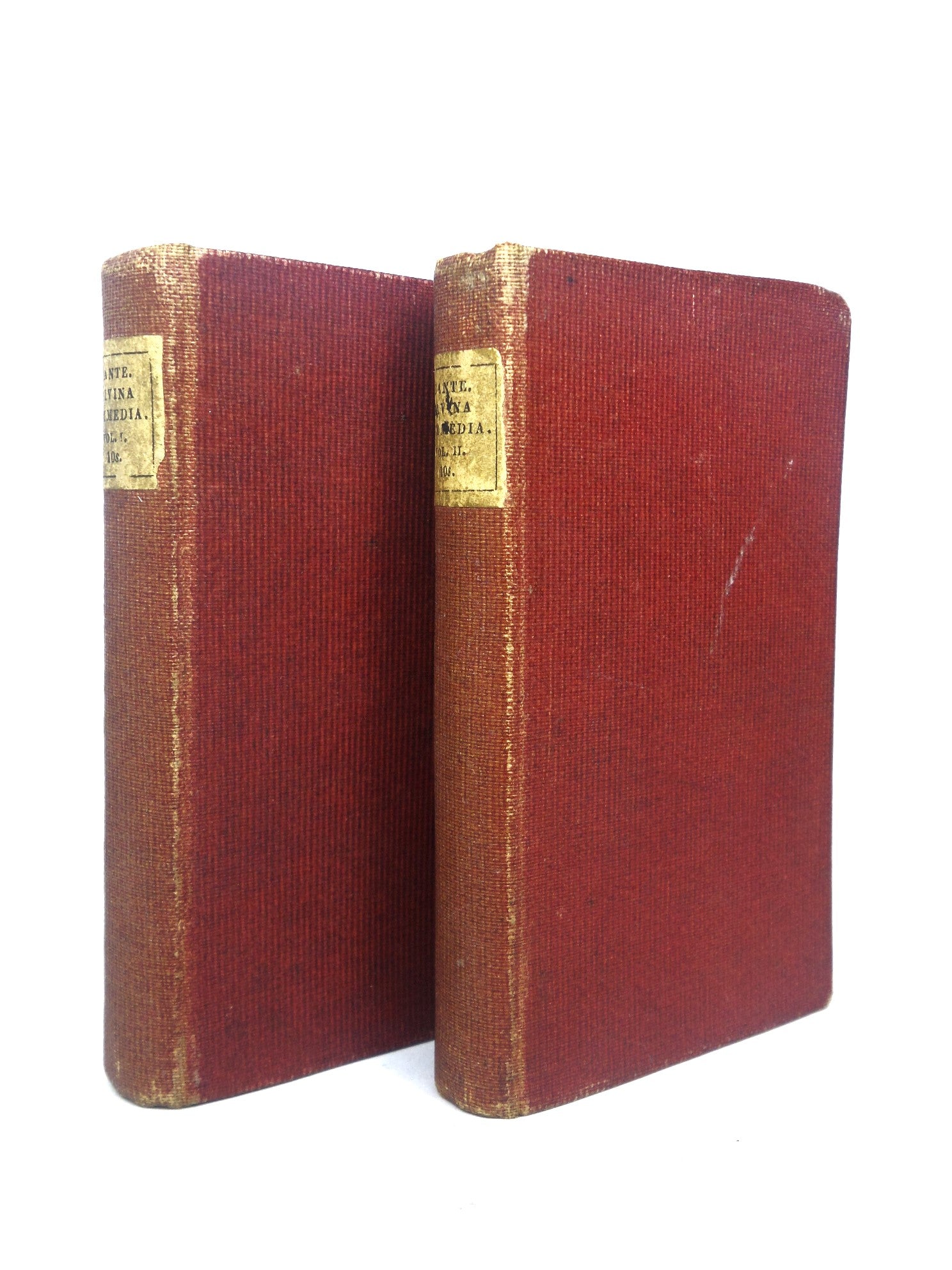 LA DIVINA COMMEDIA BY DANTE ALIGHIERI 1823 IN TWO MINIATURE VOLUMES