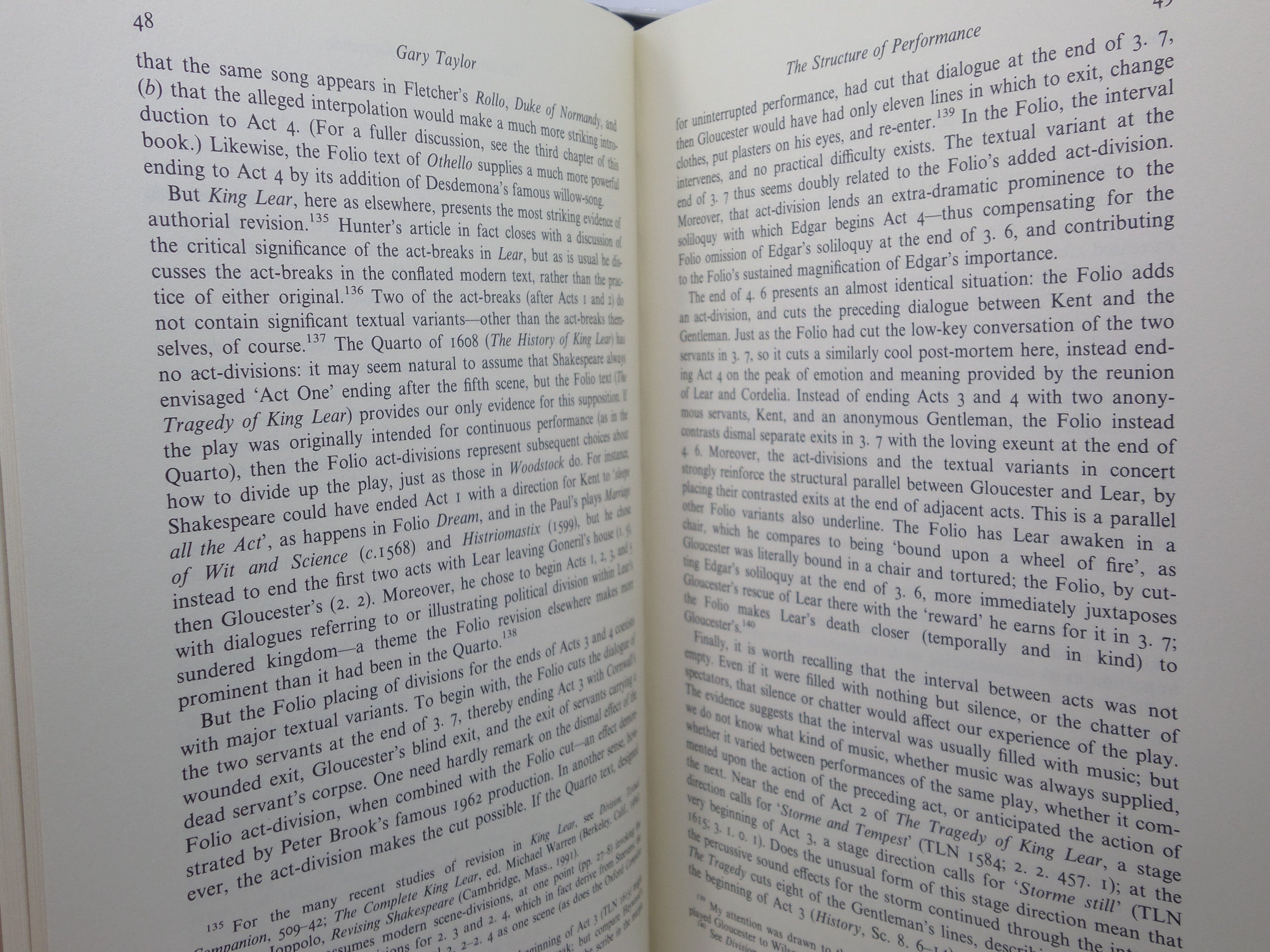 SHAKESPEARE RESHAPED 1606-1623 BY GARY TAYLOR & JOHN JOWETT 1993 HARDCOVER