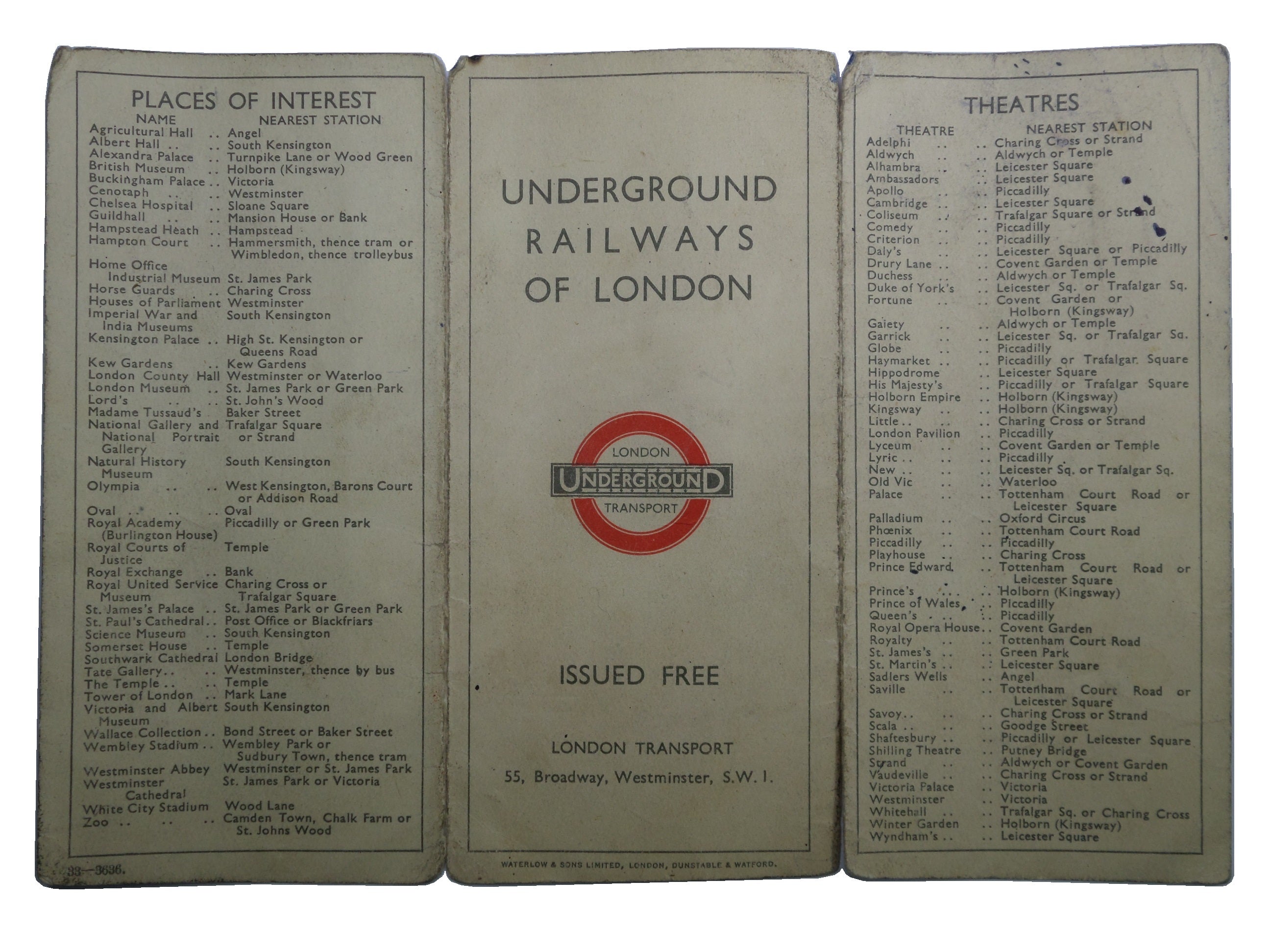 ORIGINAL HARRY BECK LONDON UNDERGROUND PASSENGER MAP FOR 1933