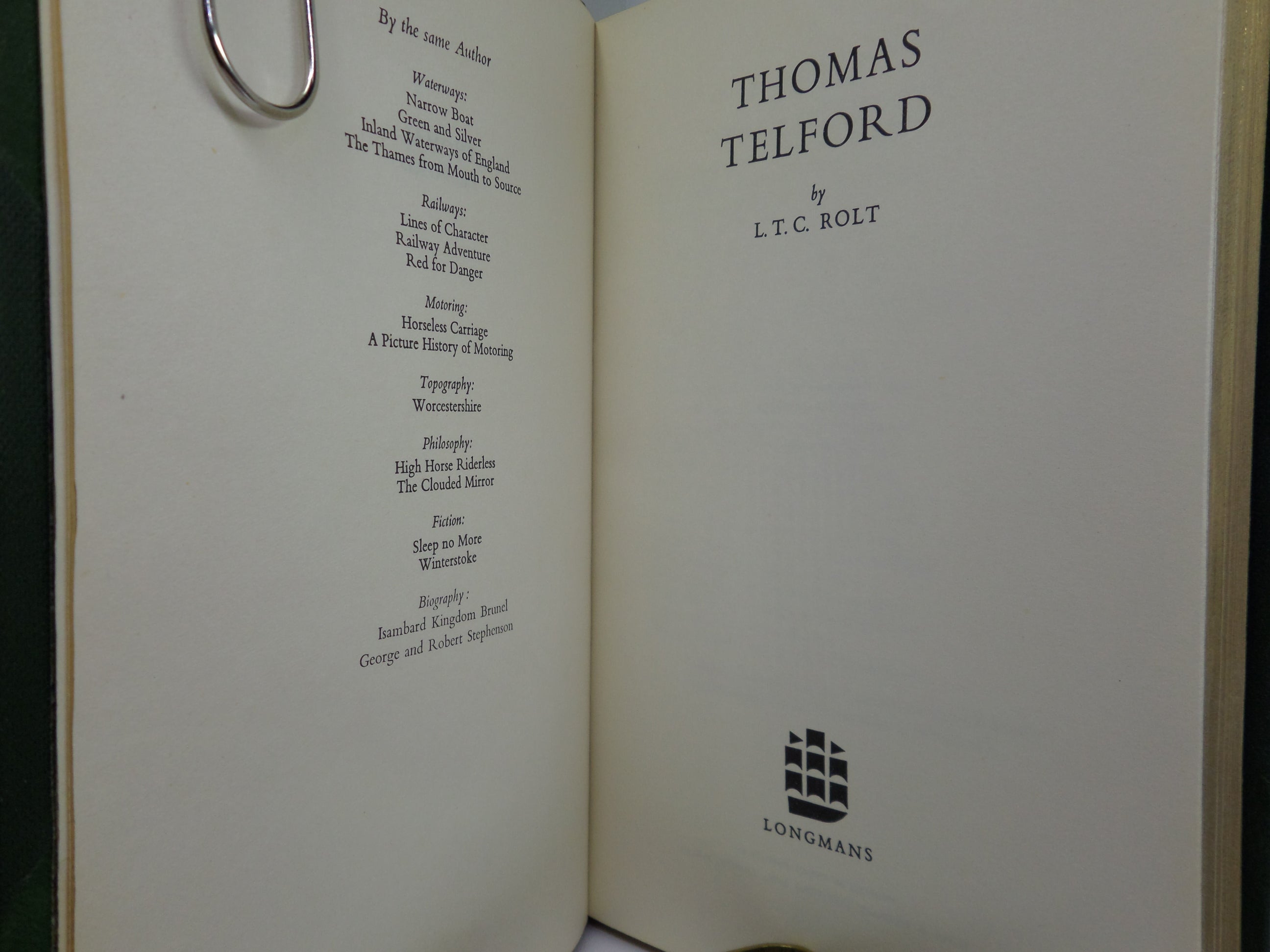 THOMAS TELFORD BY L. T. C. ROLT 1969 LEATHER-BOUND