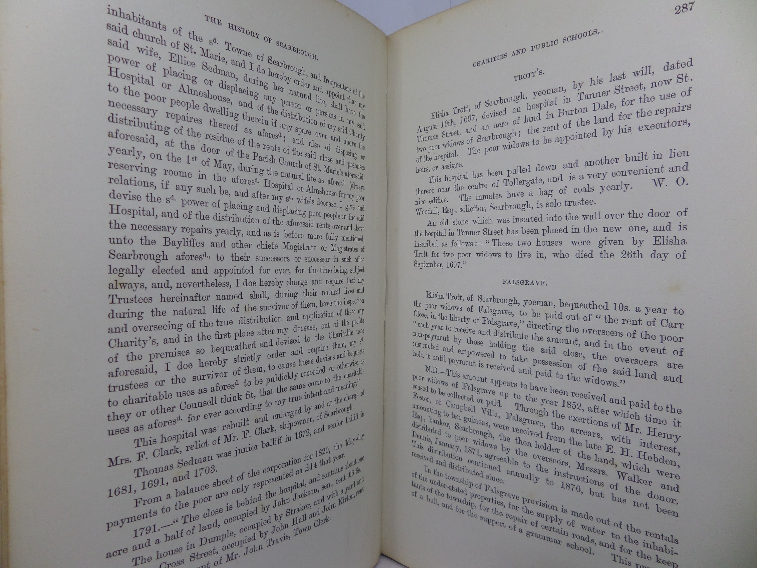 THE HISTORY OF SCARBROUGH BY JOSEPH BROGDEN BAKER 1882 FIRST EDITION