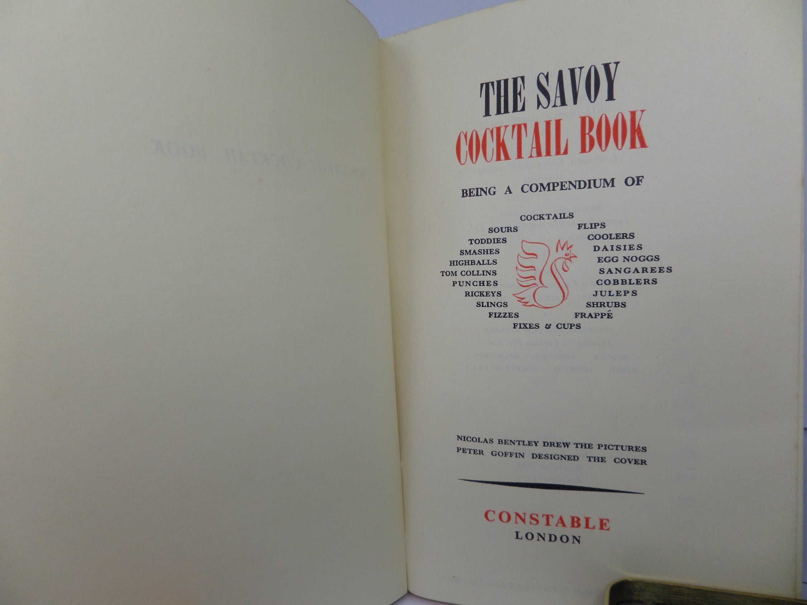 THE SAVOY COCKTAIL BOOK 1959 HARRY CRADDOCK FOURTH EDITION HARDCOVER