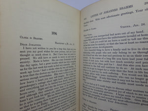 LETTERS OF CLARA SCHUMANN & JOHANNES BRAHMS 1853-1896 BY BERTHOLD LITZMANN 1927