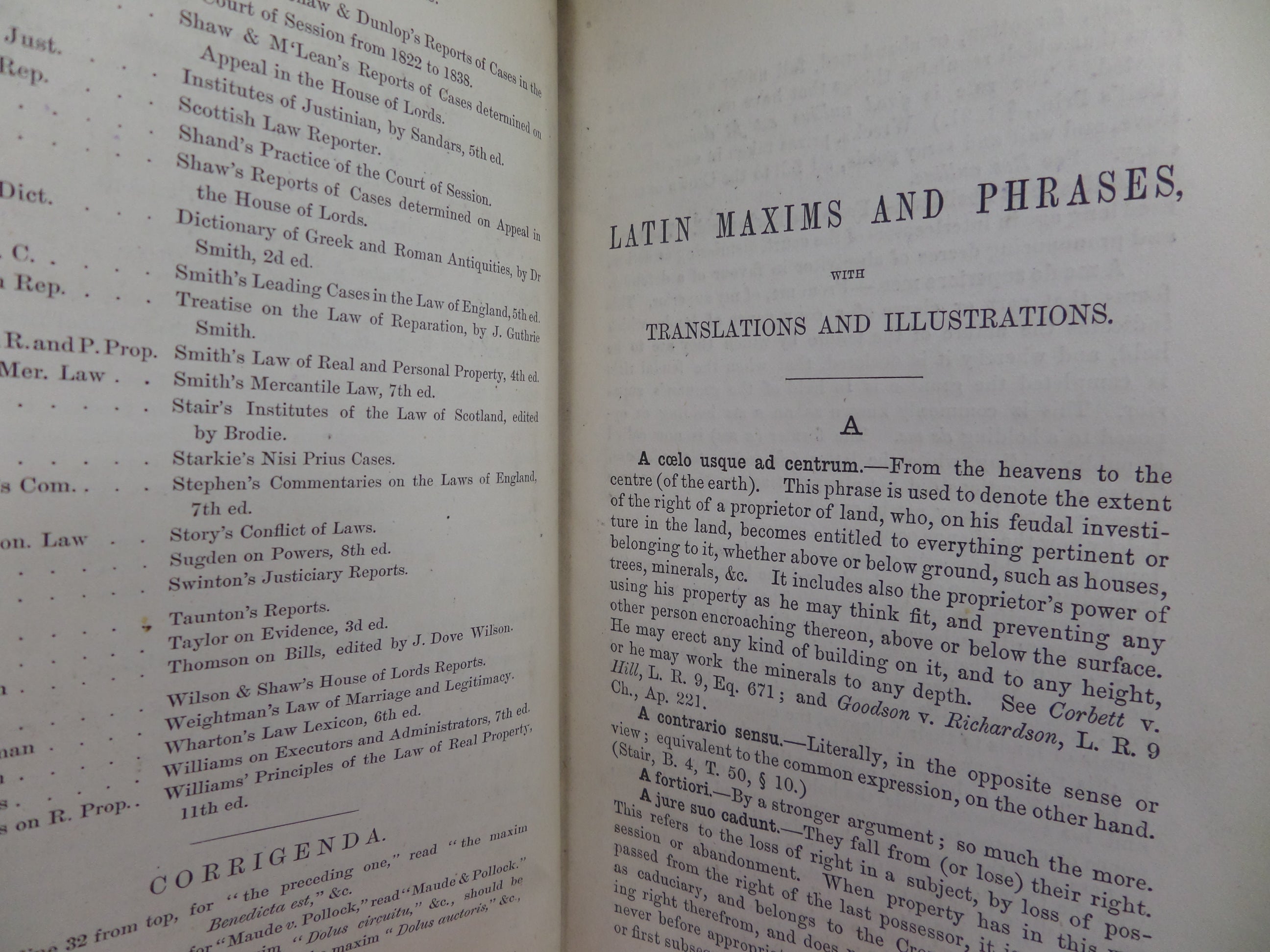 LATIN MAXIMS AND PHRASES BY JOHN TRAYNER 1876 HARDCOVER