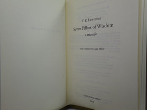 T. E. LAWRENCE SEVEN PILLARS OF WISDOM THE COMPLETE 1922 TEXT [HARDCOVER, 2003]