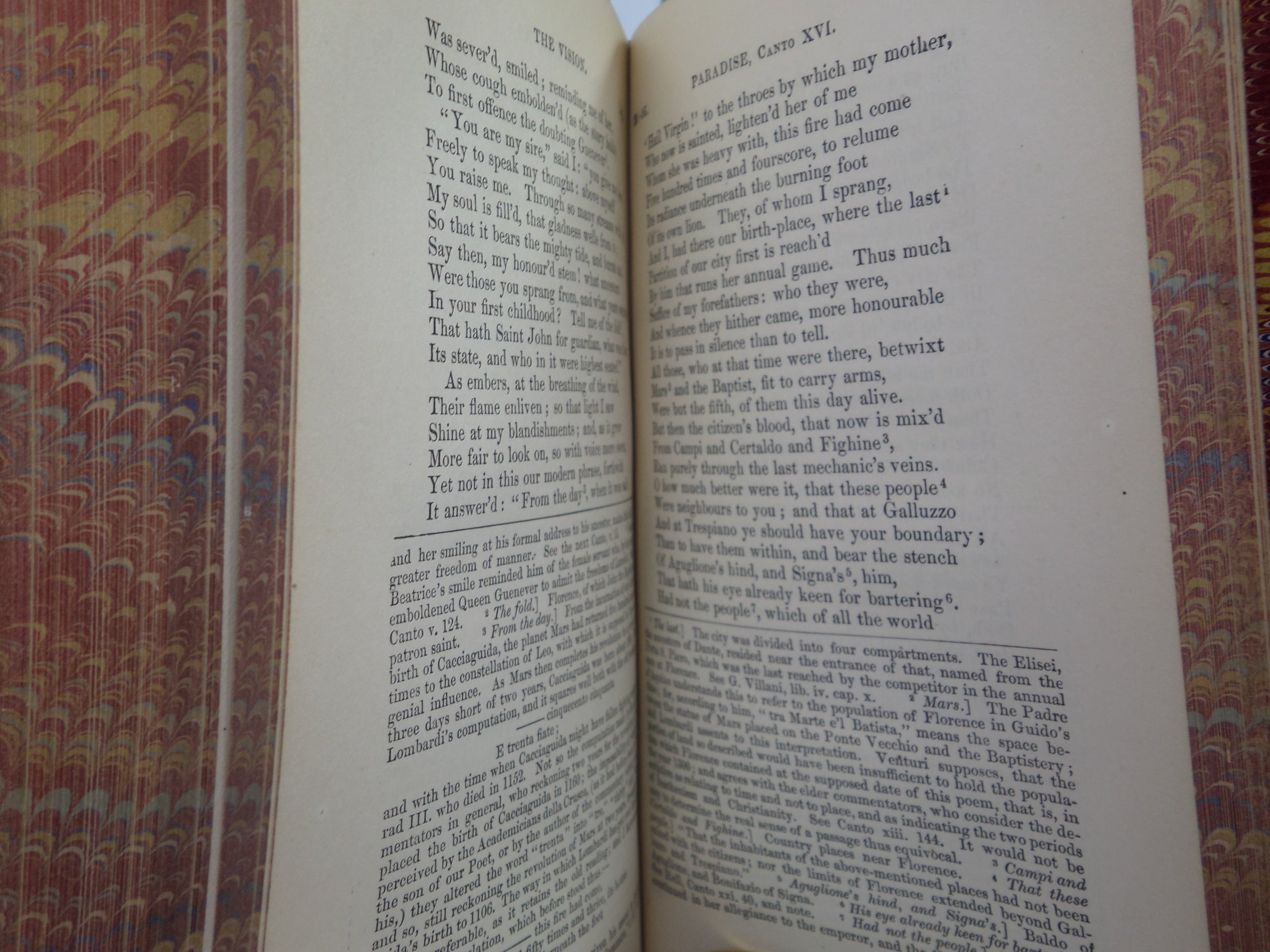 THE VISION; OR, HELL, PURGATORY, AND PARADISE 1870 DANTE ALIGHIERI LEATHER-BOUND