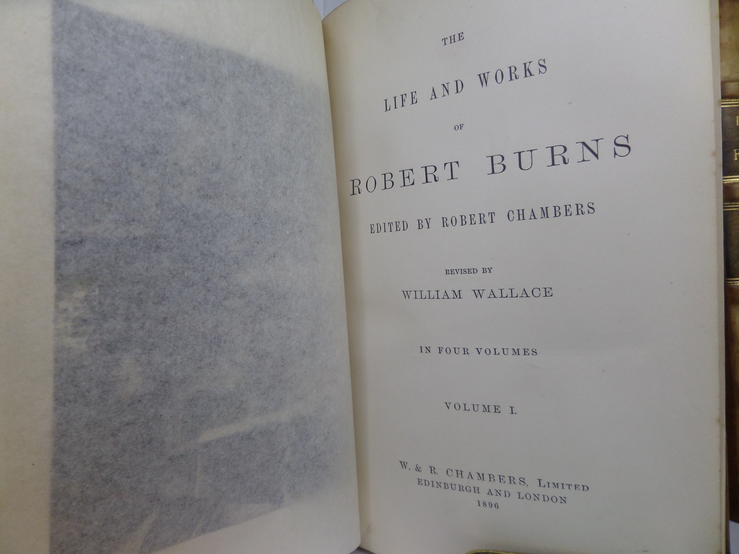 THE LIFE & WORKS OF ROBERT BURNS 1896 LEATHER BOUND IN FOUR VOLUMES, ILLUSTRATED