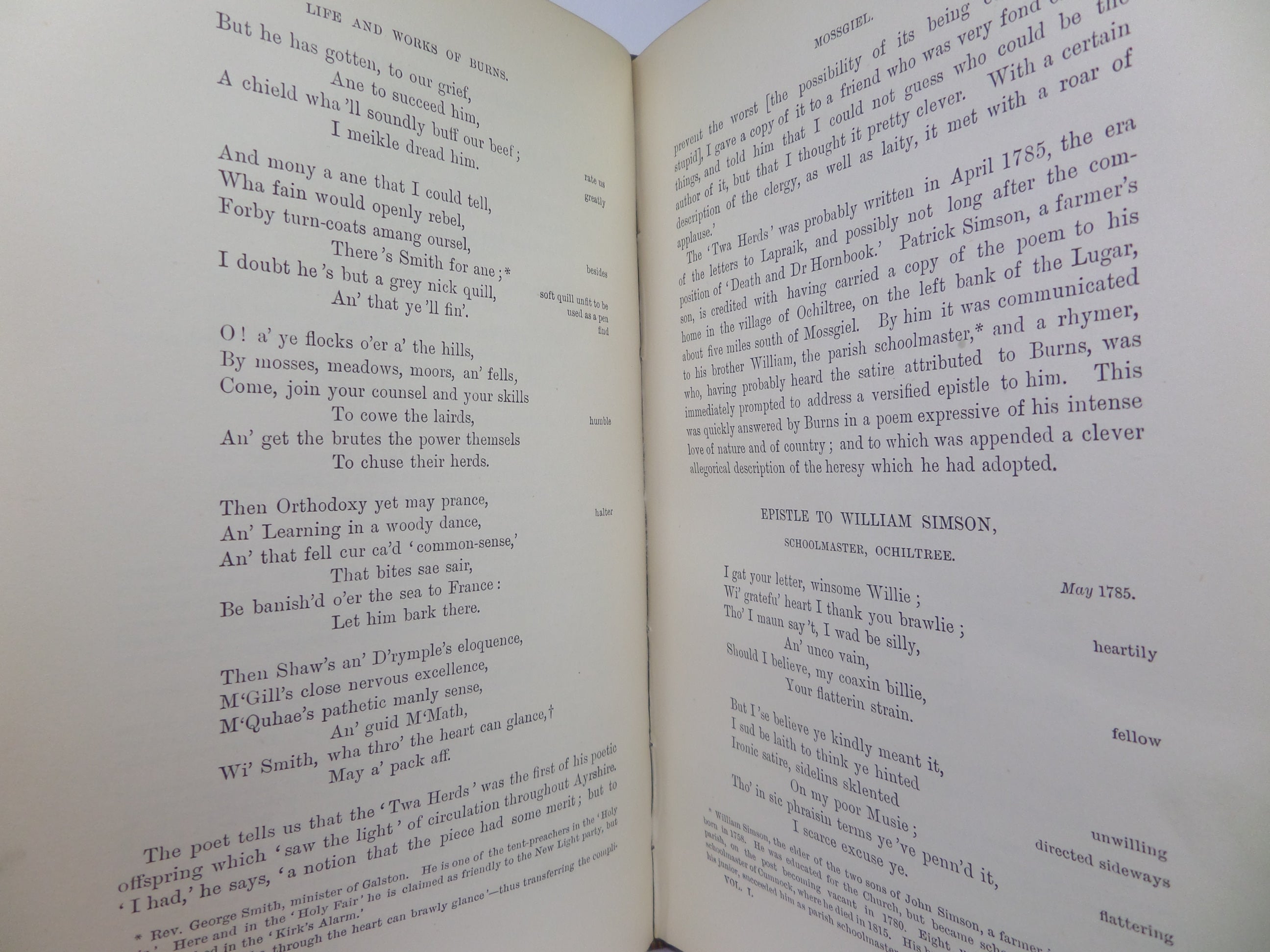 THE LIFE & WORKS OF ROBERT BURNS 1896 LEATHER BOUND IN FOUR VOLUMES, ILLUSTRATED