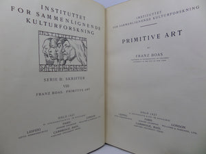PRIMITIVE ART BY FRANZ BOAS 1927 FIRST EDITION, FINE LEATHER BINDING