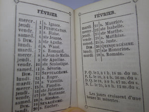 MINIATURE FRENCH CALENDAR FOR THE YEAR 1865 [CALENDRIER POUR L'ANNEE 1865]