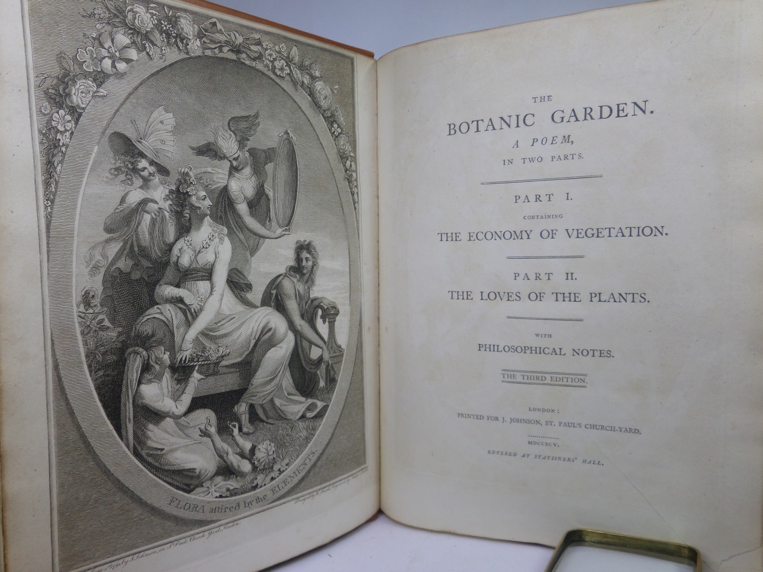 THE BOTANIC GARDEN BY ERASMUS DARWIN 1794-75 LEATHER-BOUND