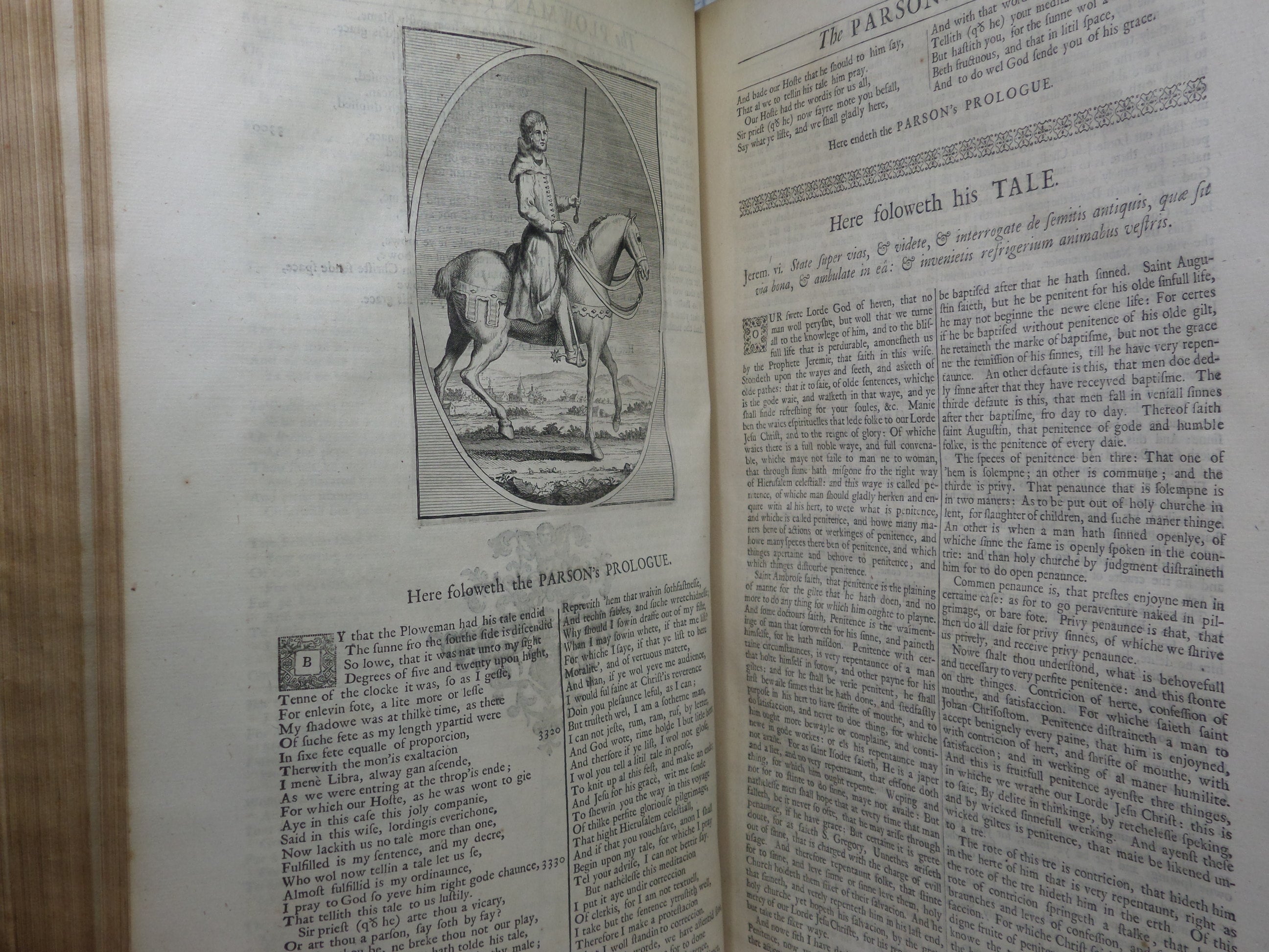 THE WORKS OF GEOFFREY CHAUCER 1721 JOHN URRY FOLIO EDITION, ILLUSTRATED