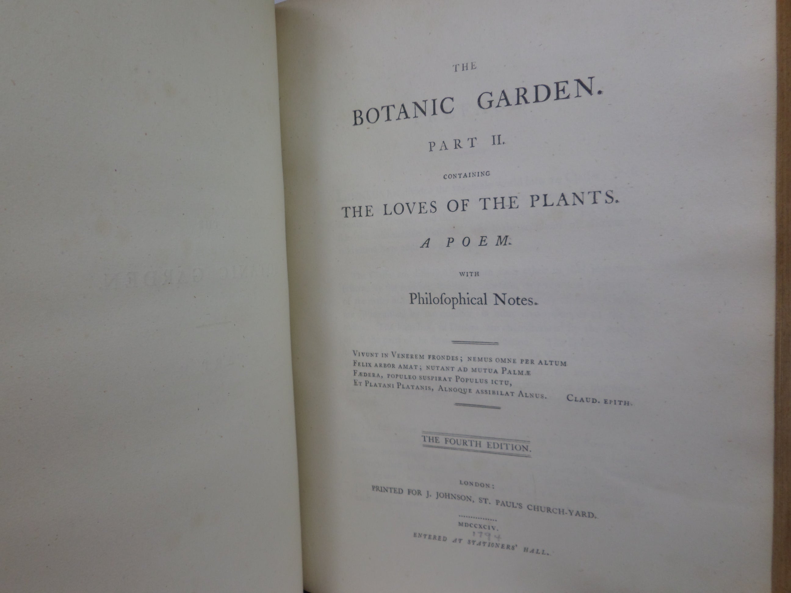 THE BOTANIC GARDEN BY ERASMUS DARWIN 1794-75 LEATHER-BOUND