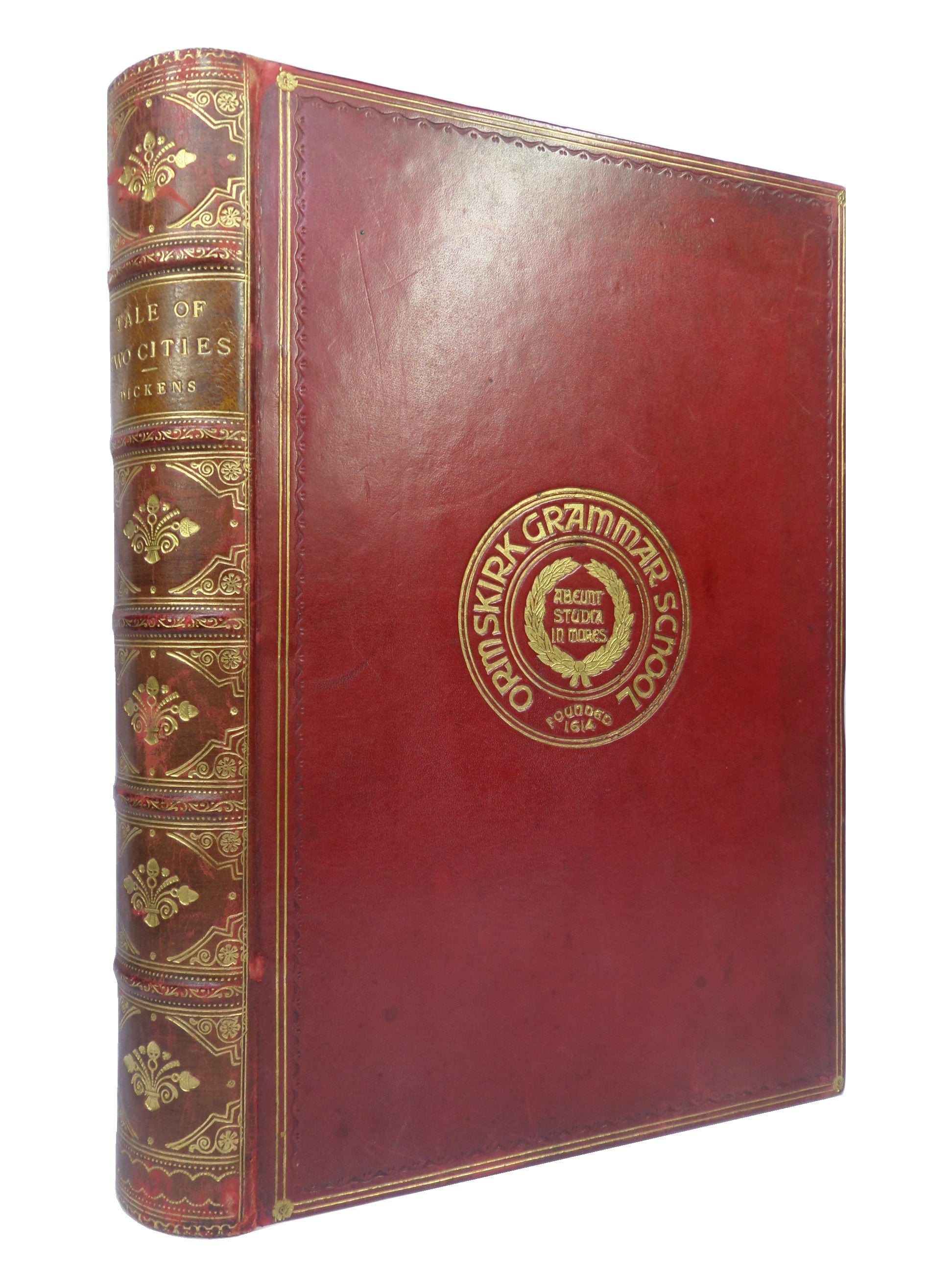A TALE OF TWO CITIES BY CHARLES DICKENS CA.1900 FINE LEATHER BINDING
