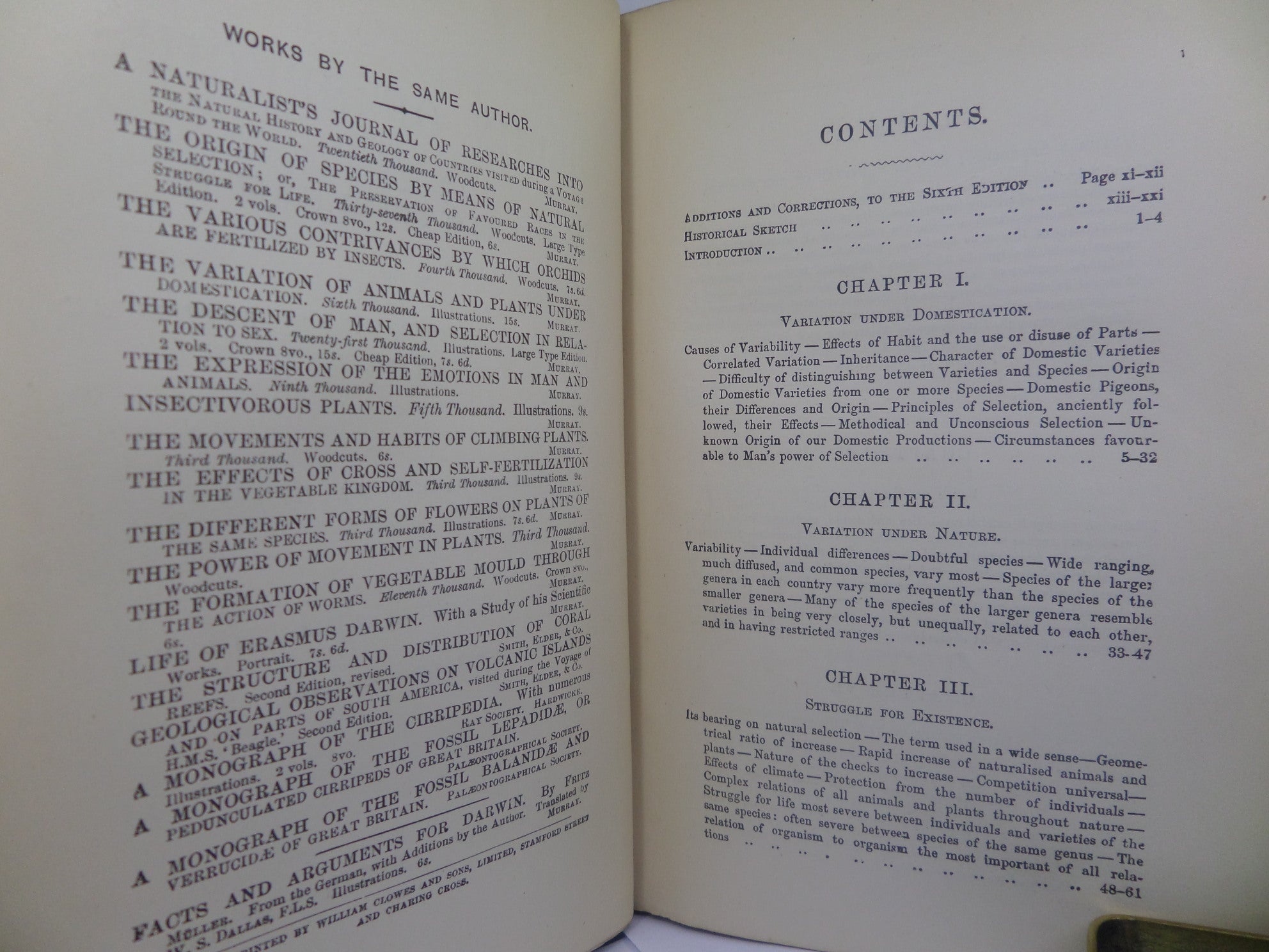 THE ORIGIN OF SPECIES BY MEANS OF NATURAL SELECTION BY CHARLES DARWIN 1889