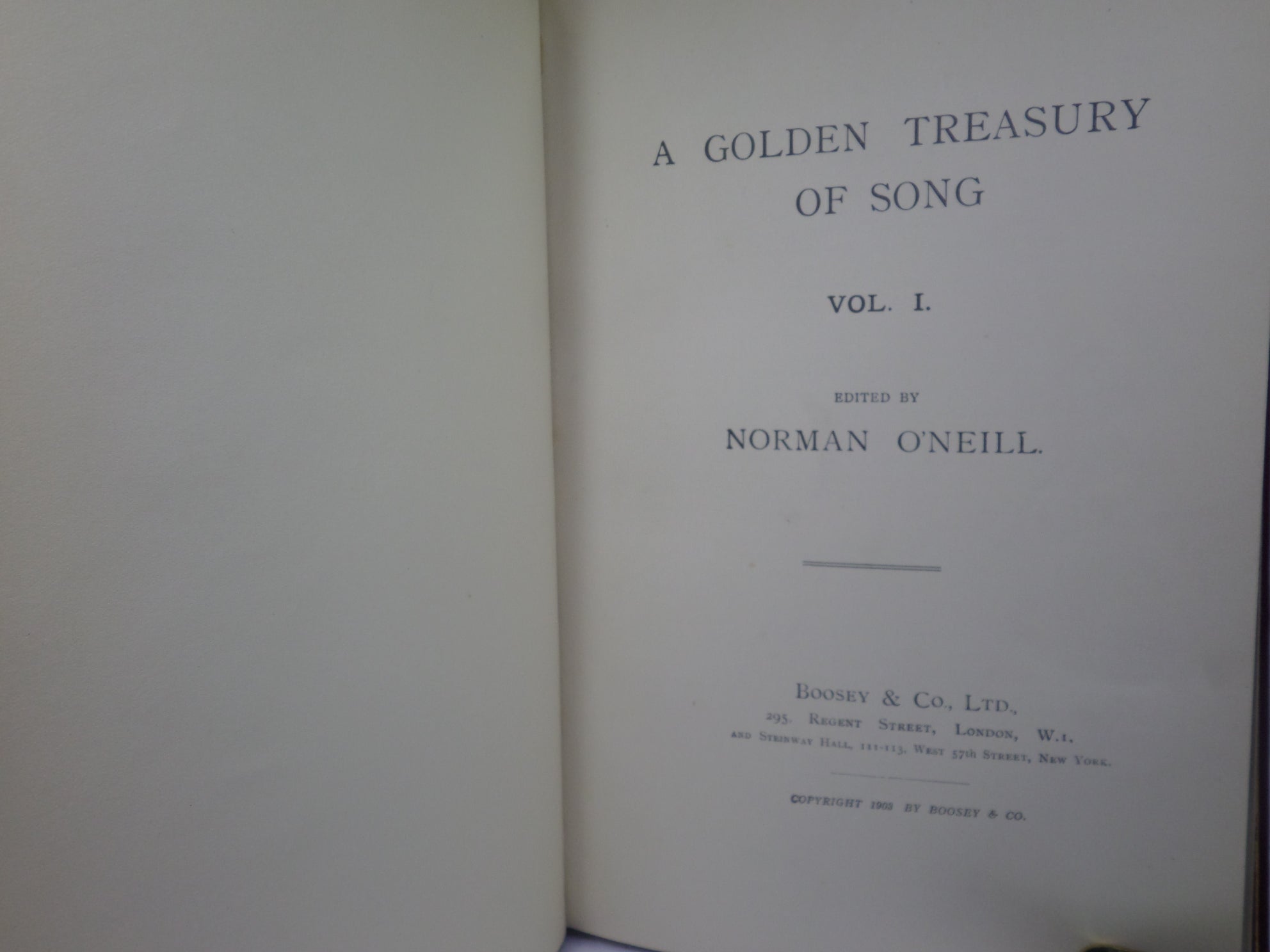 GOLDEN TREASURY OF SONG EDITED BY NORMAN O'NEILL 1903 ARTS & CRAFTS FINE BINDING