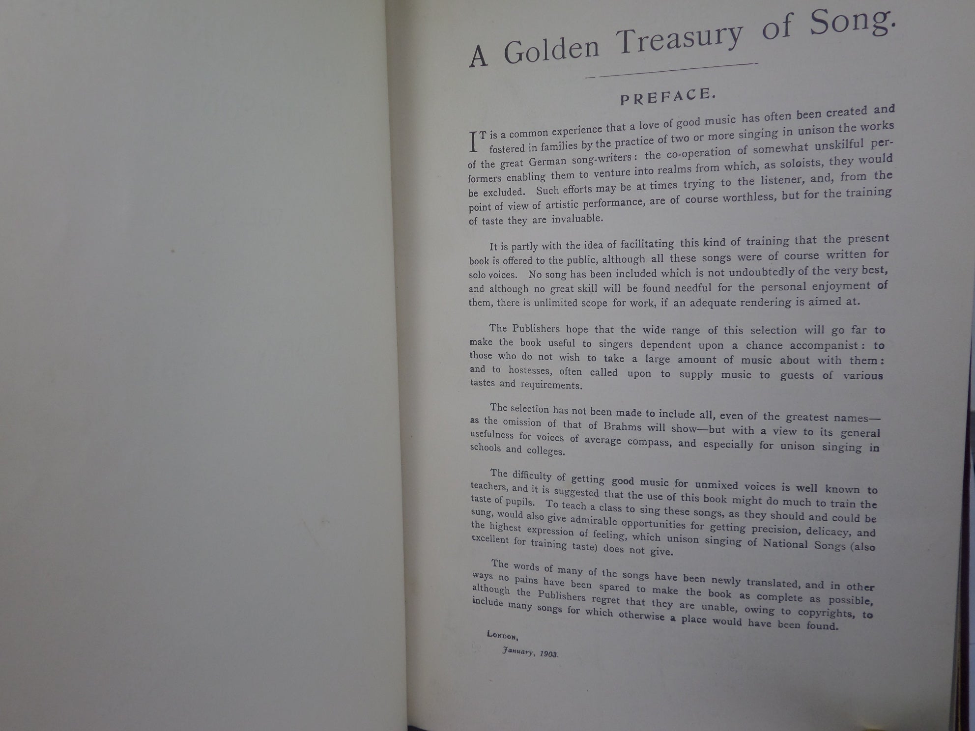 GOLDEN TREASURY OF SONG EDITED BY NORMAN O'NEILL 1903 ARTS & CRAFTS FINE BINDING