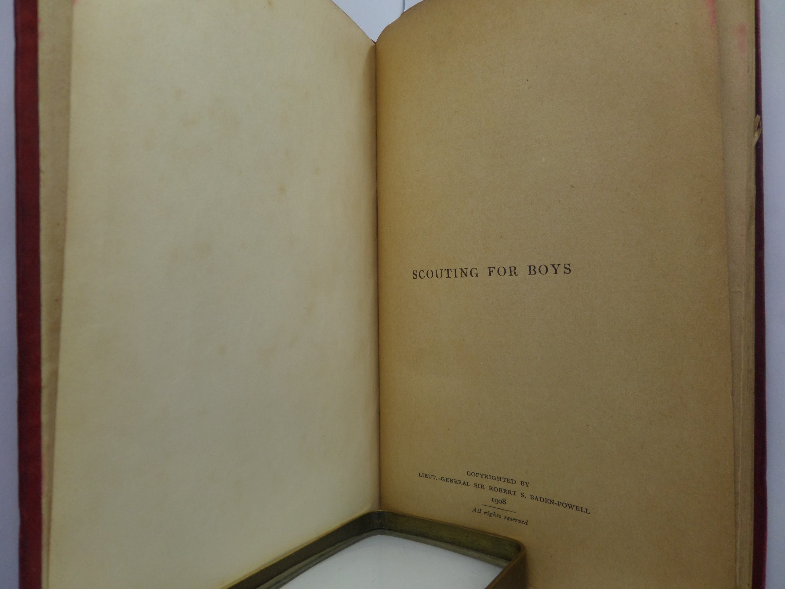 SCOUTING FOR BOYS BY SIR ROBERT BADEN-POWELL 1910 THIRD EDITION HARDCOVER