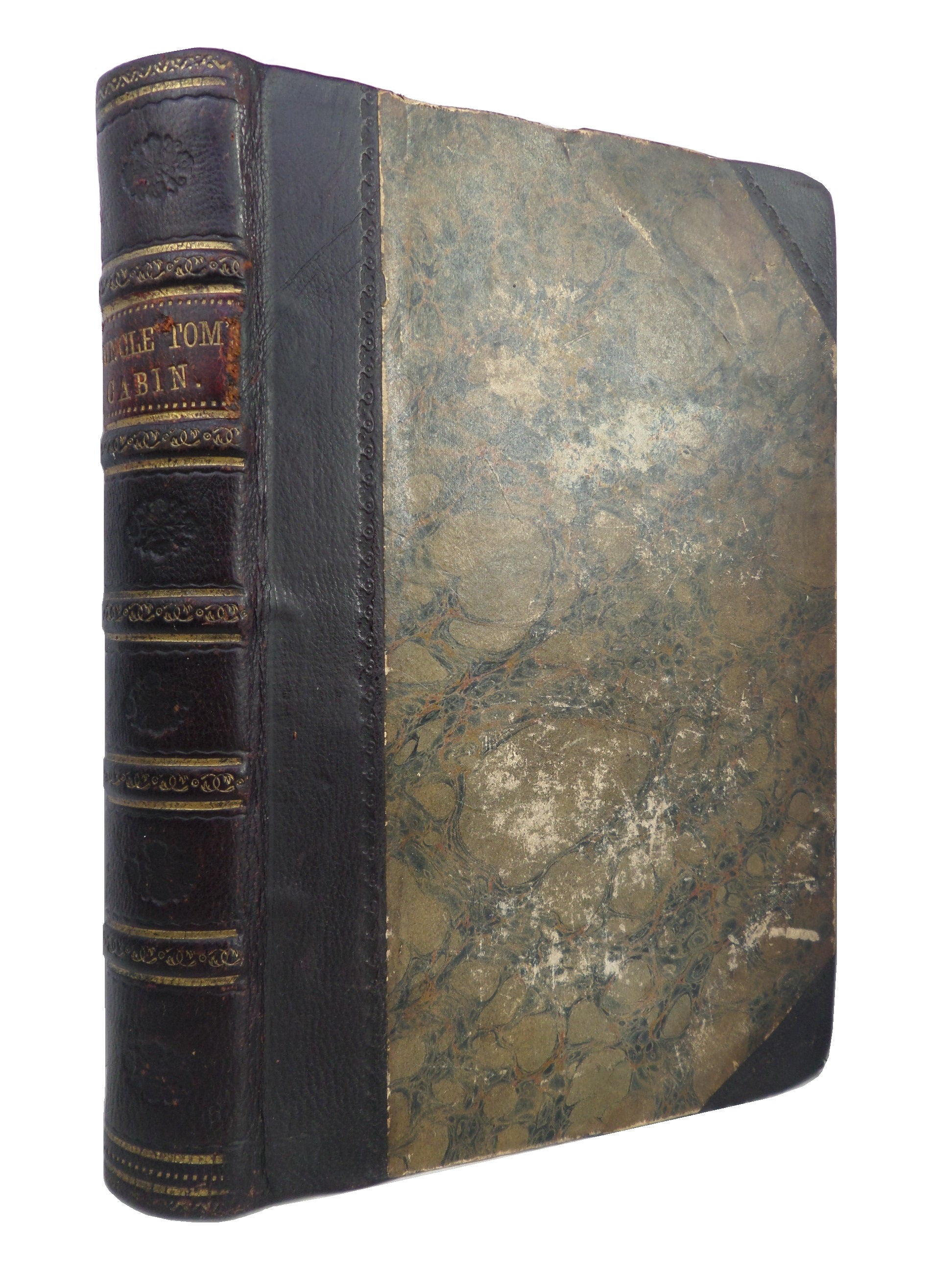 UNCLE TOM'S CABIN BY HARRIET BEECHER STOWE 1852 SECOND EDITION, LEATHER BINDING