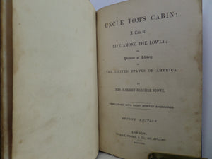 UNCLE TOM'S CABIN BY HARRIET BEECHER STOWE 1852 SECOND EDITION, LEATHER BINDING