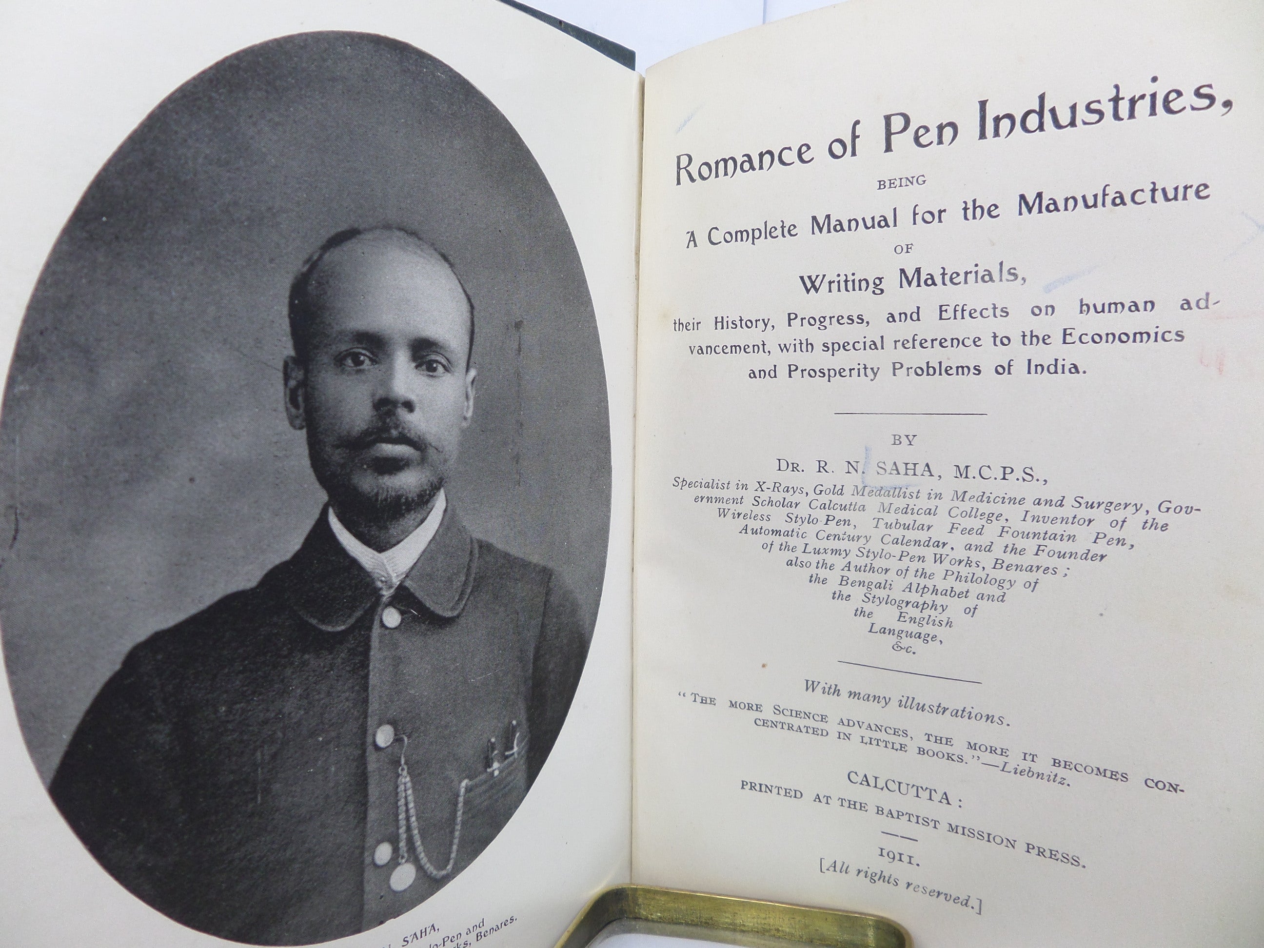 ROMANCE OF PEN INDUSTRIES BY R.N. SAHA 1911 FIRST EDITION