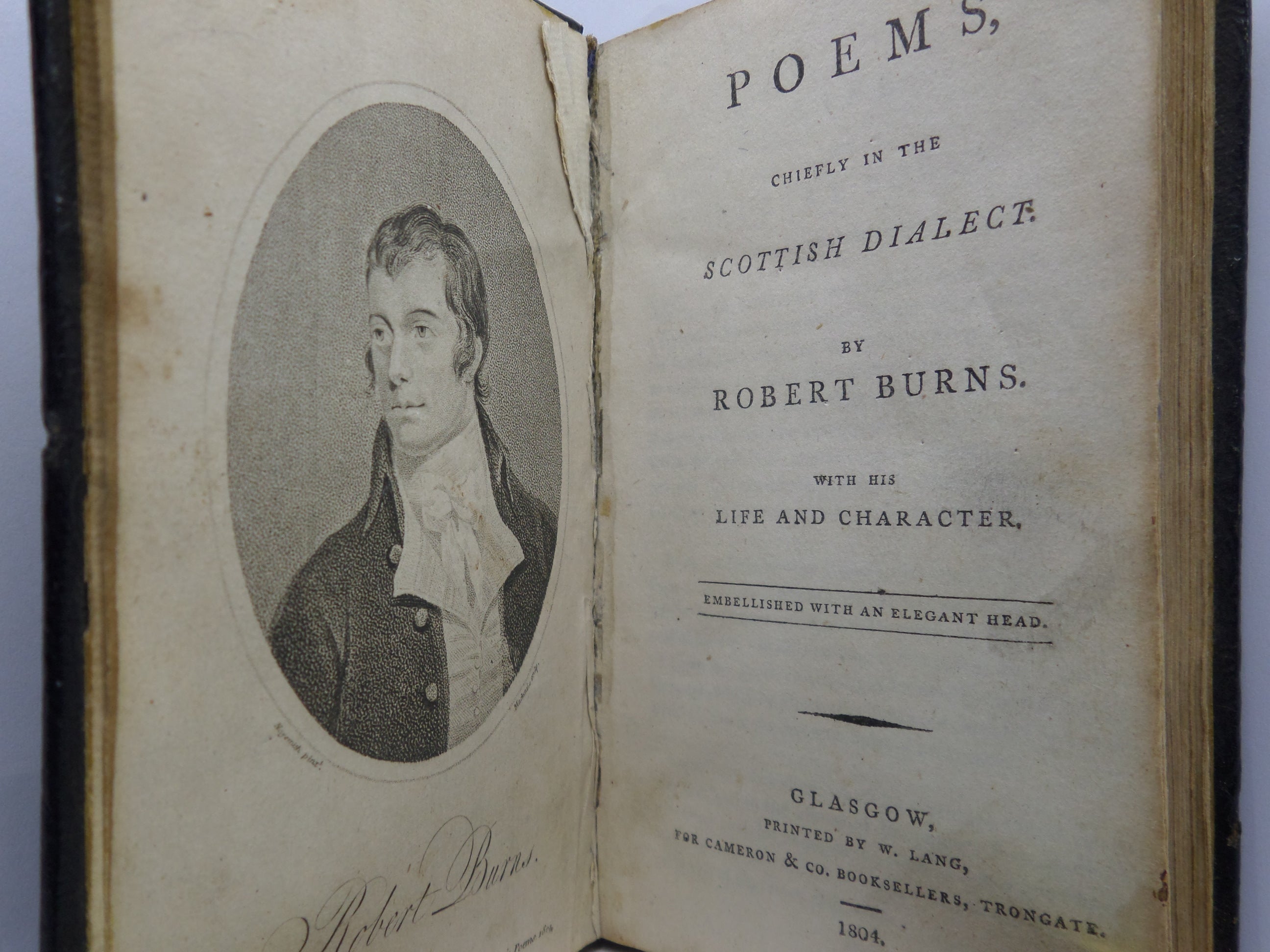 POEMS, CHIEFLY IN THE SCOTTISH DIALECT BY ROBERT BURNS 1804 LEATHER BINDING