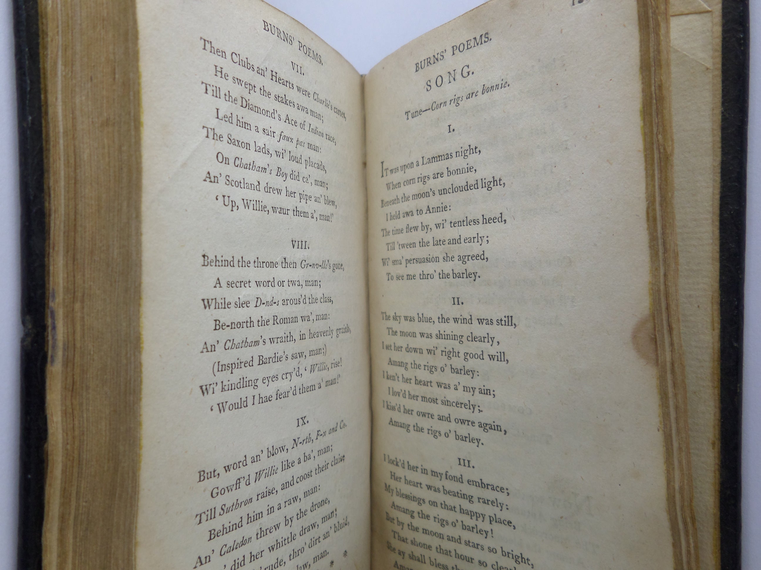 POEMS, CHIEFLY IN THE SCOTTISH DIALECT BY ROBERT BURNS 1804 LEATHER BINDING