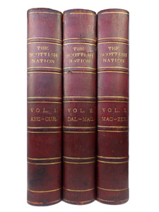 THE SCOTTISH NATION BY WILLIAM ANDERSON 1863 LEATHER BOUND IN 3 VOLUMES