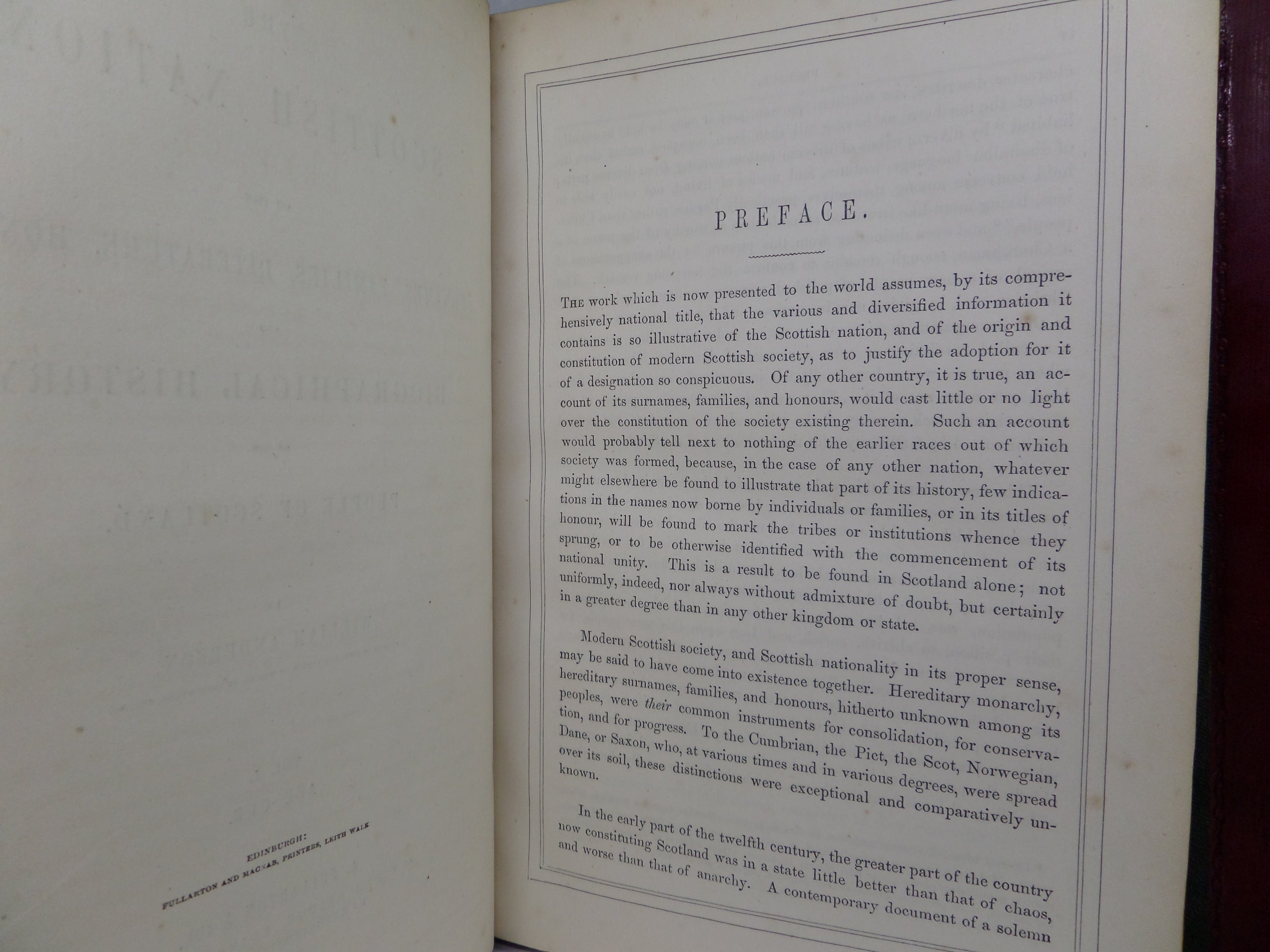 THE SCOTTISH NATION BY WILLIAM ANDERSON 1863 LEATHER BOUND IN 3 VOLUMES