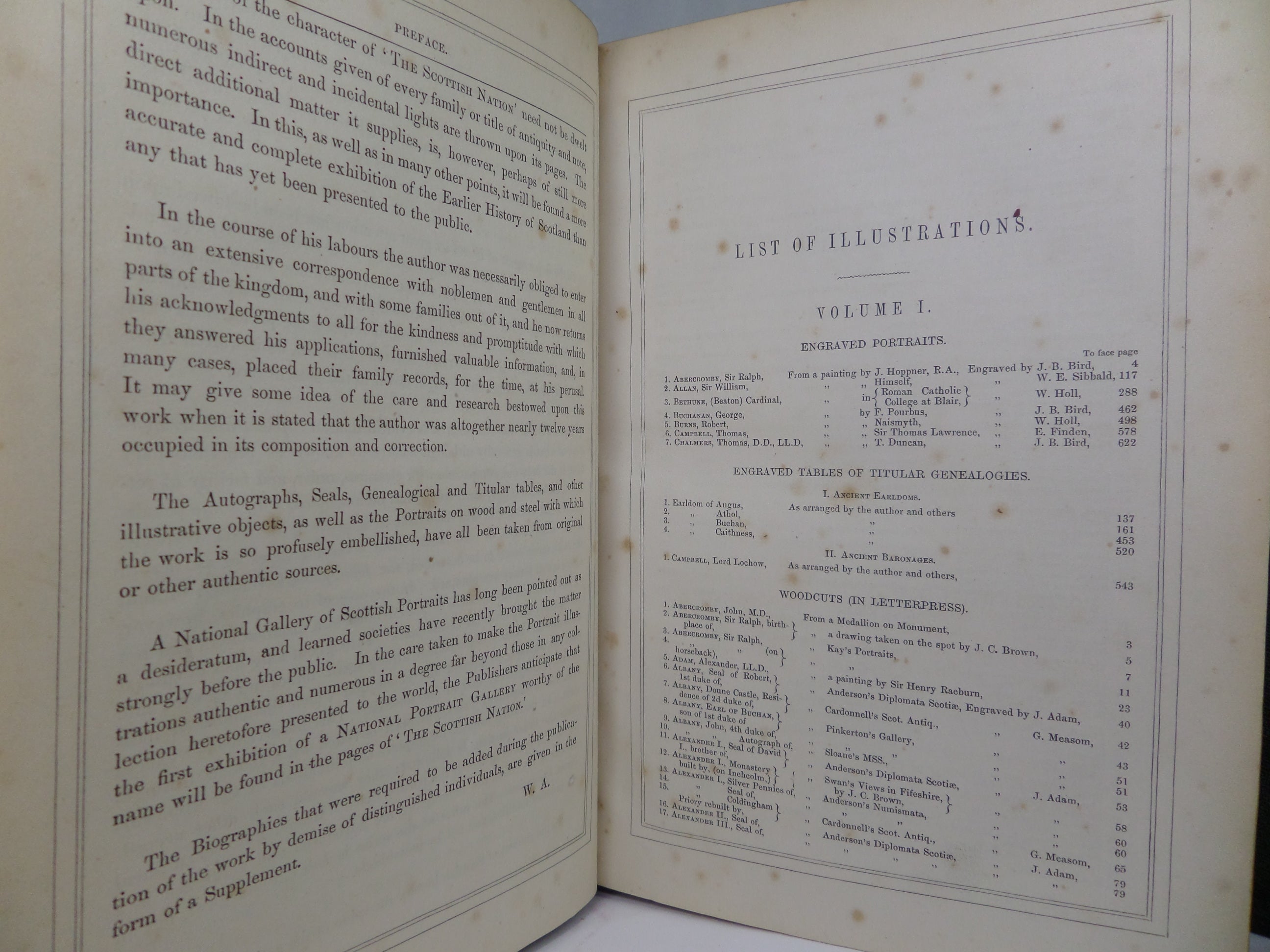 THE SCOTTISH NATION BY WILLIAM ANDERSON 1863 LEATHER BOUND IN 3 VOLUMES