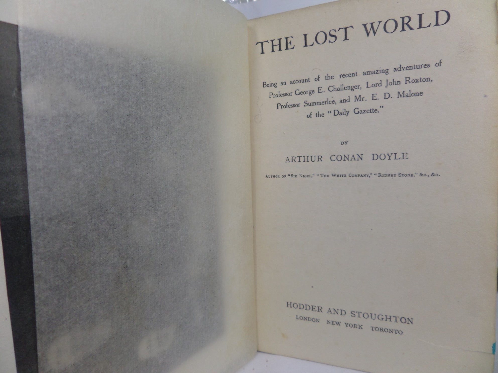 THE LOST WORLD BY ARTHUR CONAN DOYLE 1912 FIRST EDITION