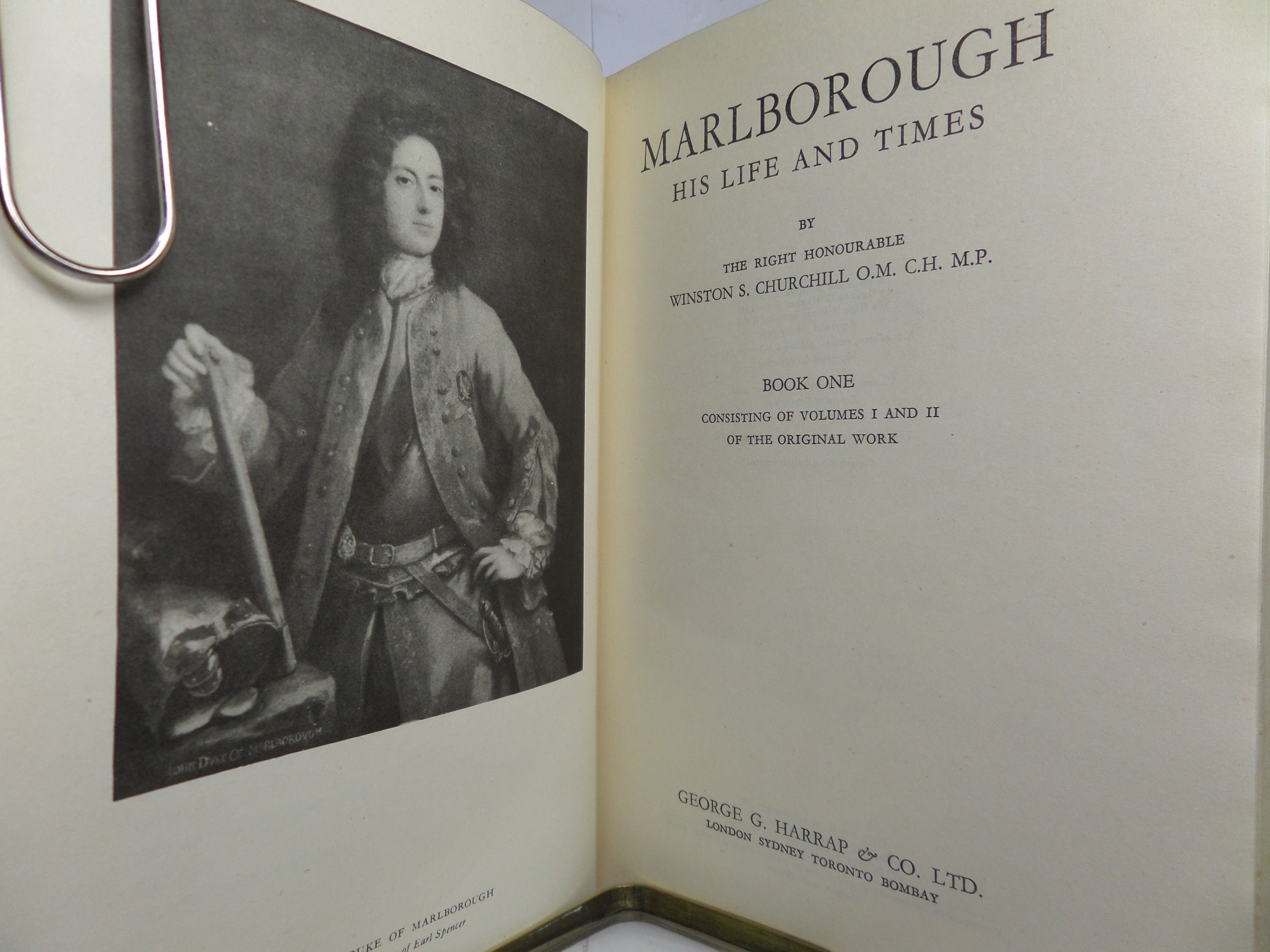 MARLBOROUGH HIS LIFE & TIMES BY WINSTON CHURCHILL 1947 IN TWO VOLUMES