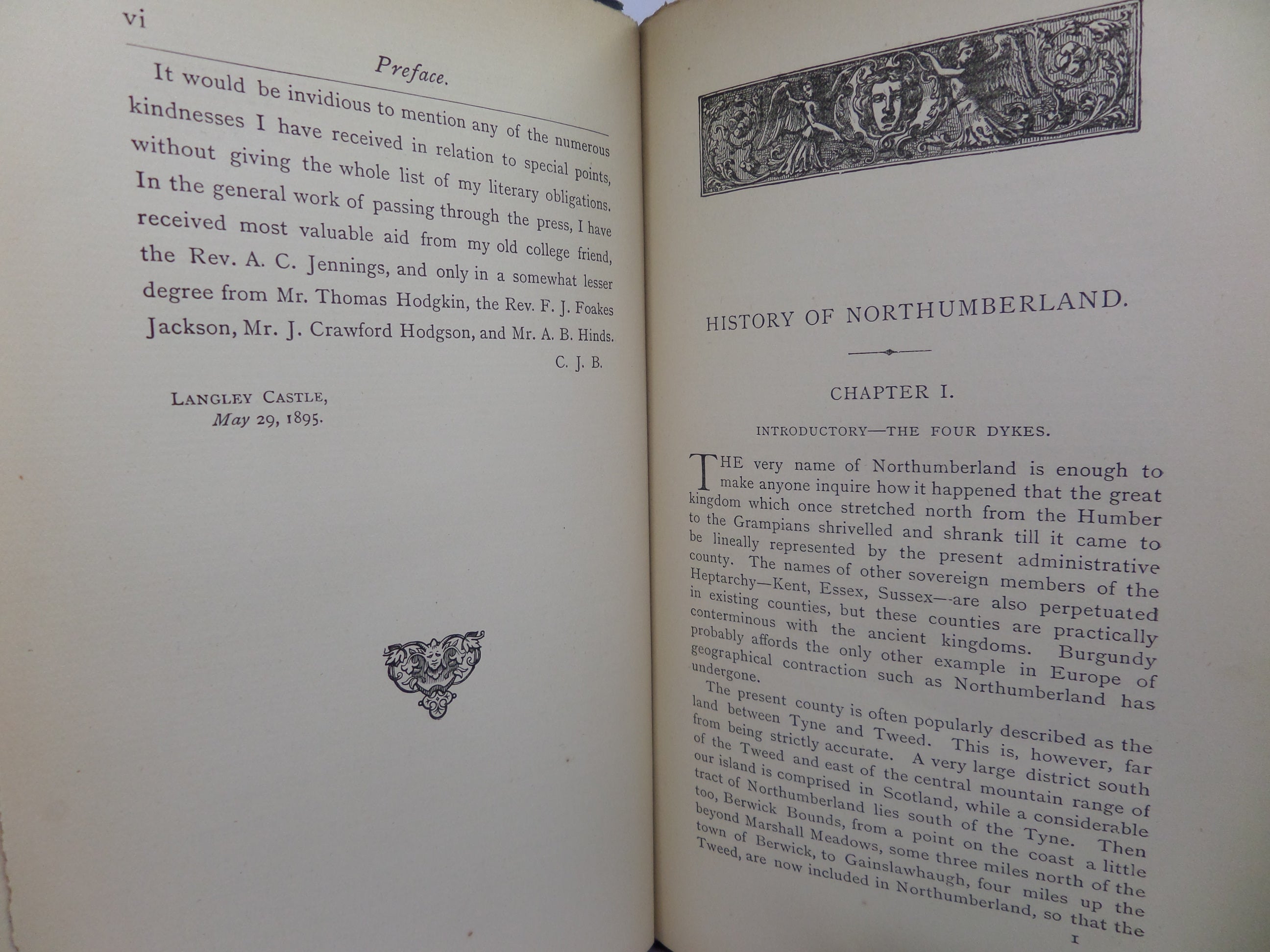 THE HISTORY OF NORTHUMBERLAND BY CADWALLADER J. BATES 1895 FIRST EDITION