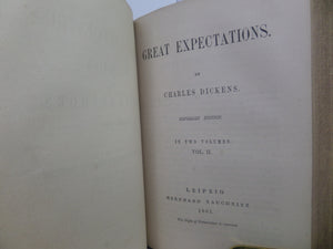 GREAT EXPECTATIONS BY CHARLES DICKENS 1861 FINE LEATHER BINDING